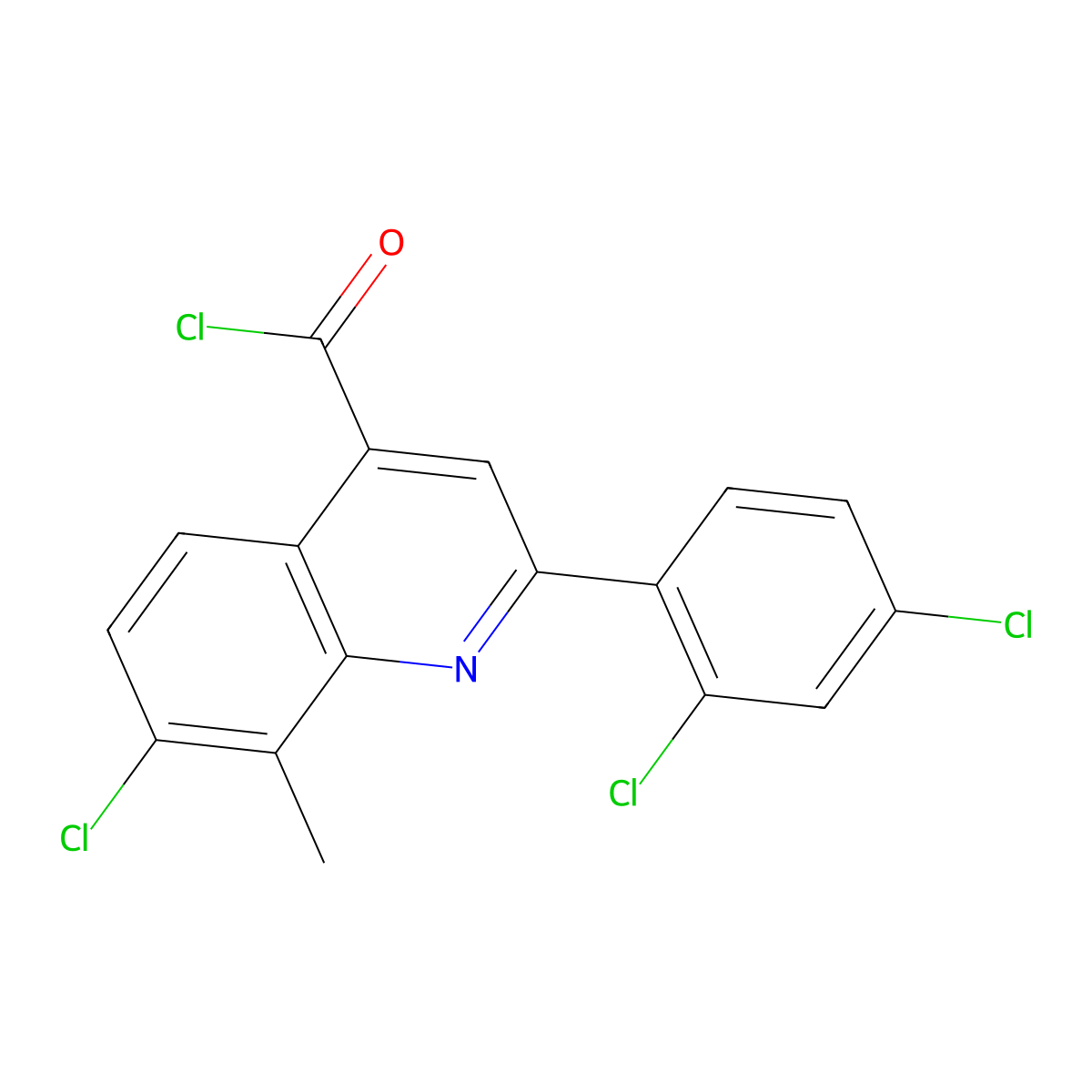 7-Chloro-2-(2,4-dichlorophenyl)-8-methylquinoline-4-carbonyl chloride molecular structure, CAS 1160256-71-2