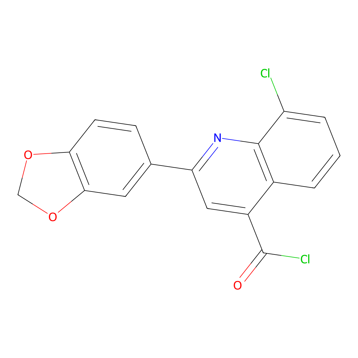 2-(1,3-Benzodioxol-5-YL)-8-chloroquinoline-4-carbonyl chloride molecular structure, CAS 1160256-73-4