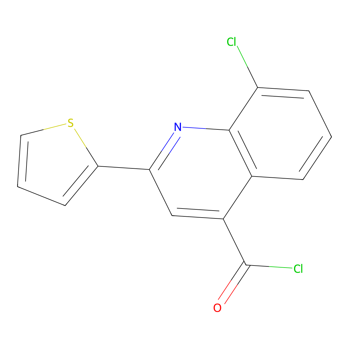 8-Chloro-2-(2-thienyl)quinoline-4-carbonyl chloride molecular structure, CAS 1160256-77-8