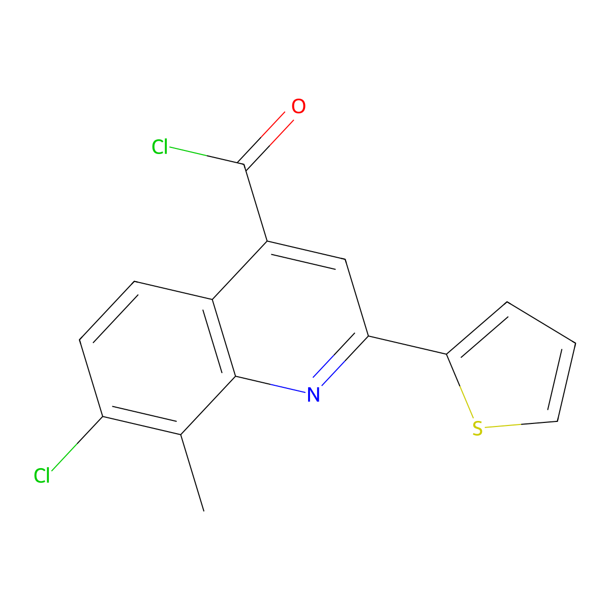 7-Chloro-8-methyl-2-(2-thienyl)quinoline-4-carbonyl chloride molecular structure, CAS 1160256-79-0