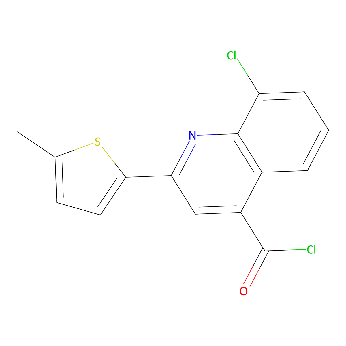 8-Chloro-2-(5-methyl-2-thienyl)quinoline-4-carbonyl chloride molecular structure, CAS 1160256-80-3