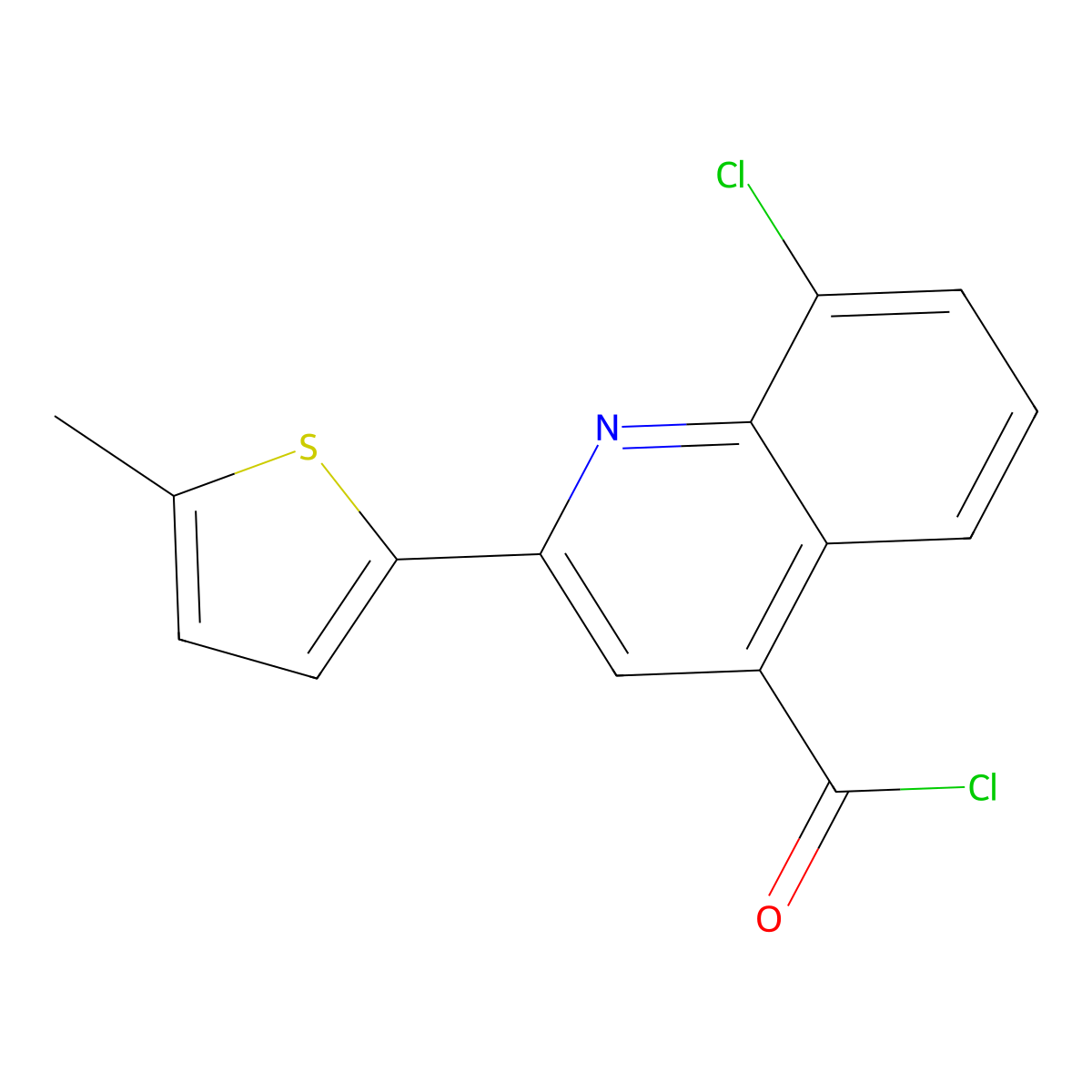 8-Chloro-2-(5-methyl-2-thienyl)quinoline-4-carbonyl chloride molecular structure, CAS 1160256-80-3