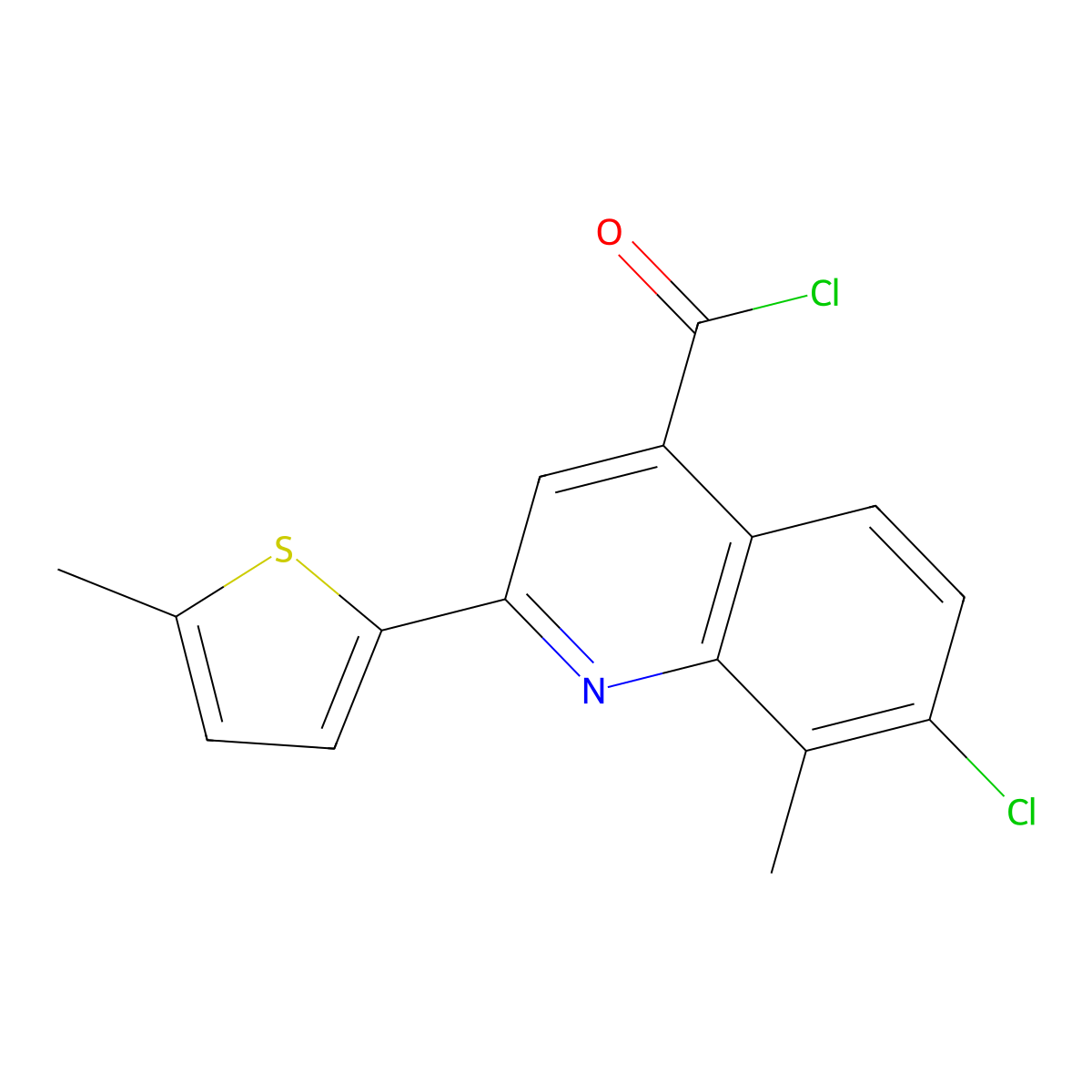 7-Chloro-8-methyl-2-(5-methyl-2-thienyl)quinoline-4-carbonyl chloride molecular structure, CAS 1160256-82-5