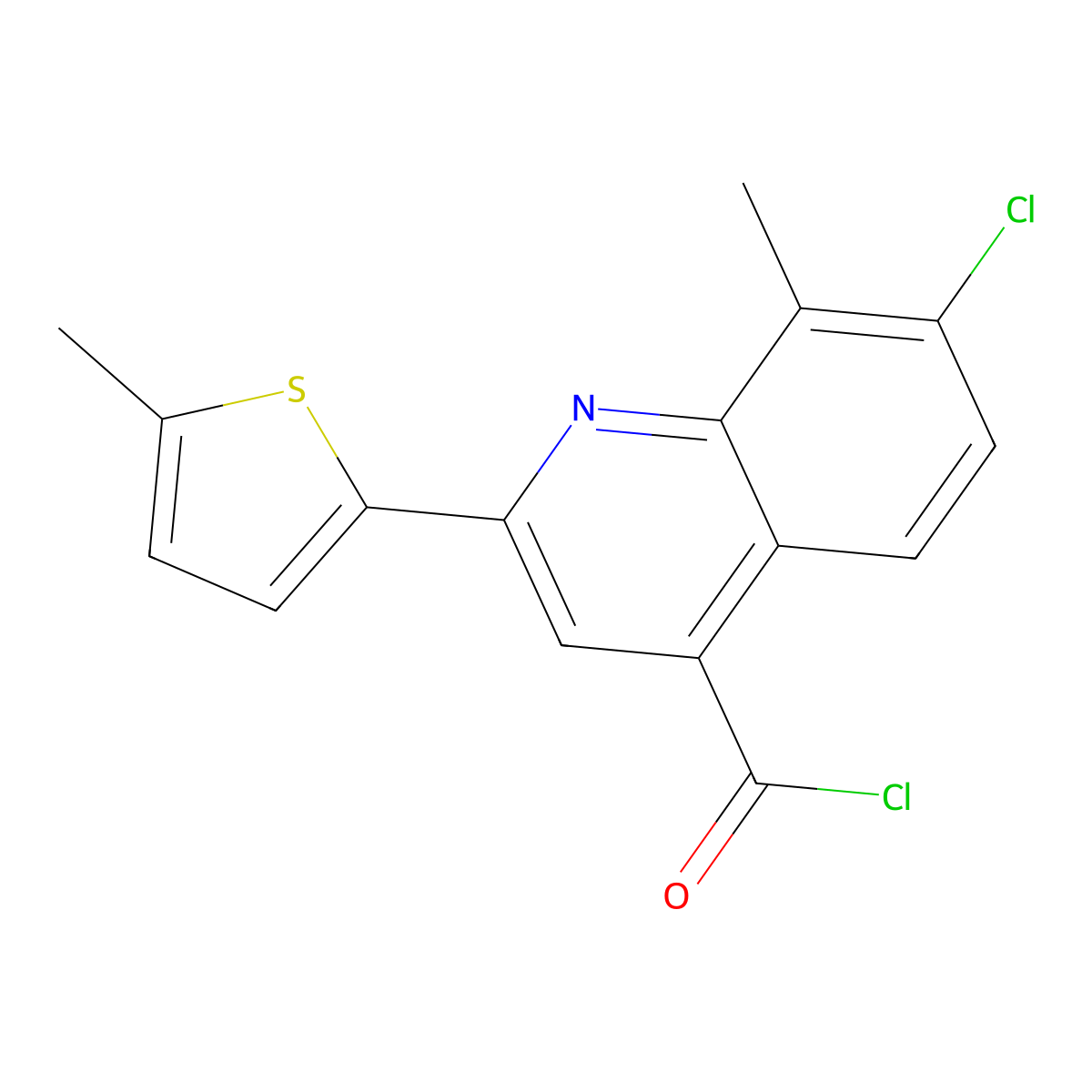 7-Chloro-8-methyl-2-(5-methyl-2-thienyl)quinoline-4-carbonyl chloride molecular structure, CAS 1160256-82-5