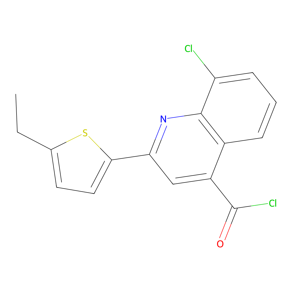 8-Chloro-2-(5-ethyl-2-thienyl)quinoline-4-carbonyl chloride molecular structure, CAS 1160256-84-7