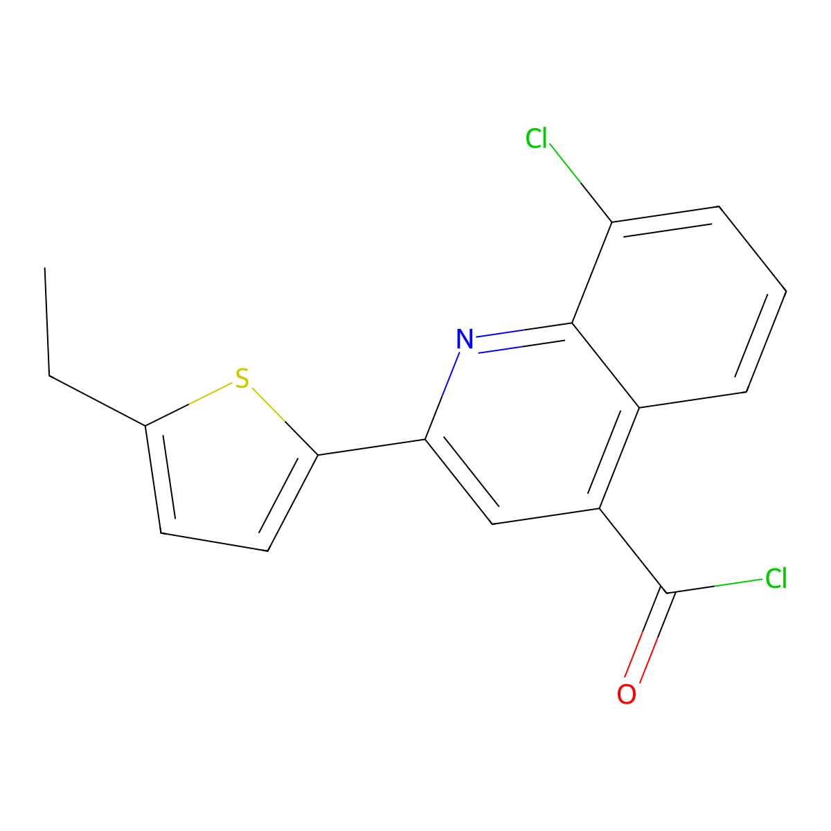 8-Chloro-2-(5-ethyl-2-thienyl)quinoline-4-carbonyl chloride molecular structure, CAS 1160256-84-7