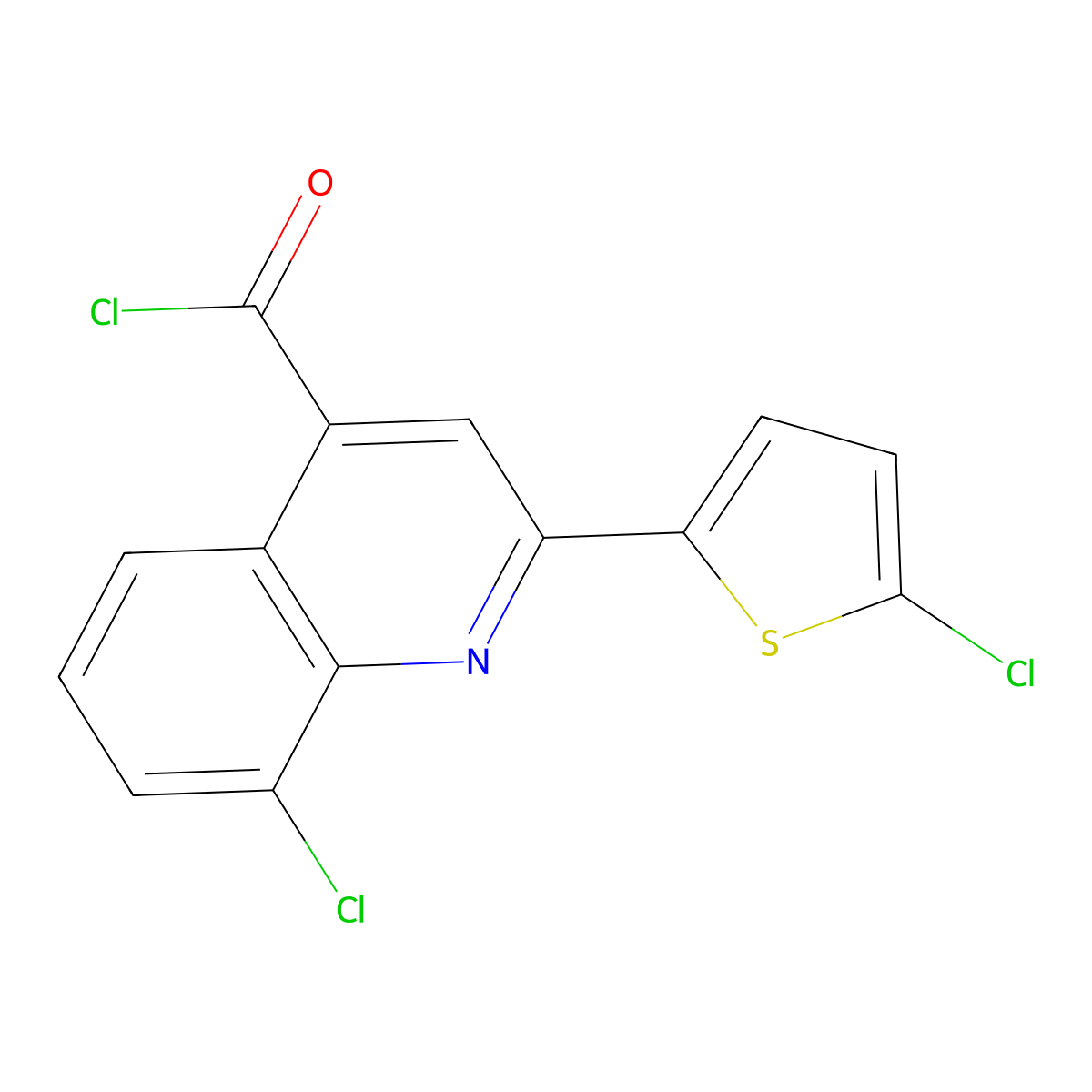 8-Chloro-2-(5-chloro-2-thienyl)quinoline-4-carbonyl chloride molecular structure, CAS 1160256-92-7