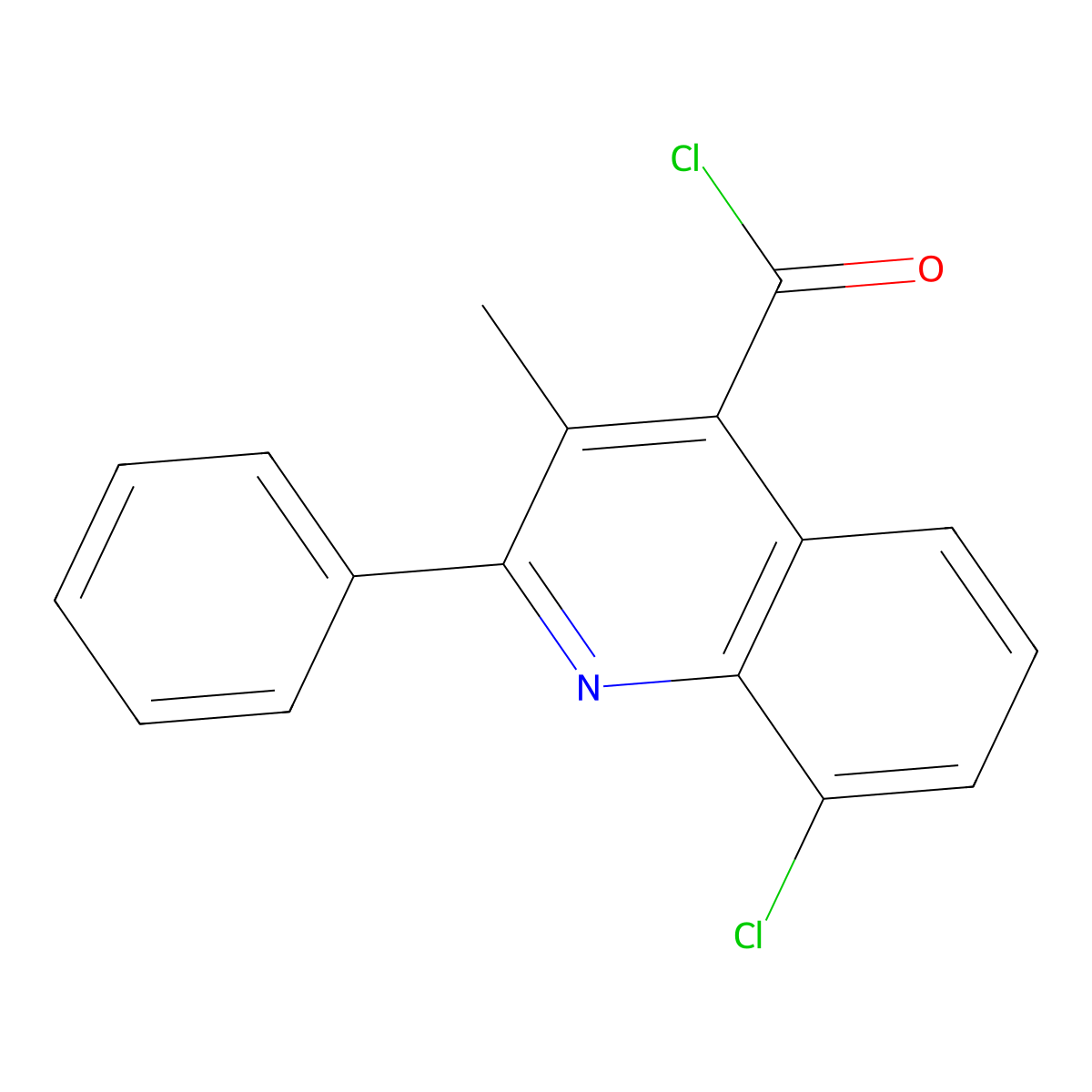 8-Chloro-3-methyl-2-phenylquinoline-4-carbonyl chloride molecular structure, CAS 1160256-96-1