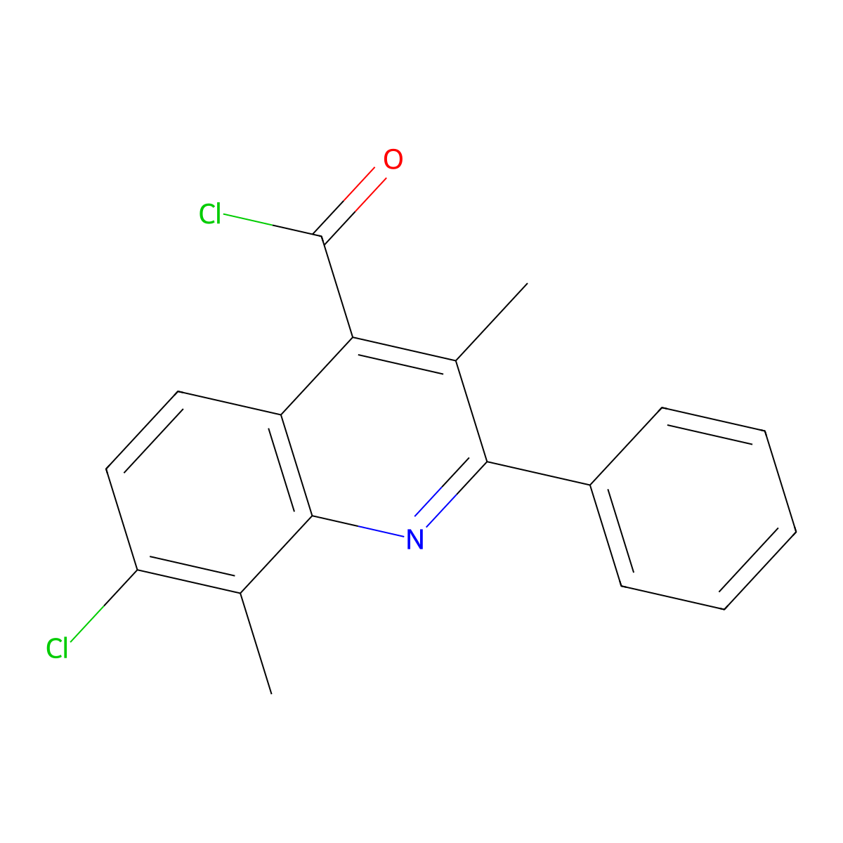 7-Chloro-3,8-dimethyl-2-phenylquinoline-4-carbonyl chloride molecular structure, CAS 1160256-98-3