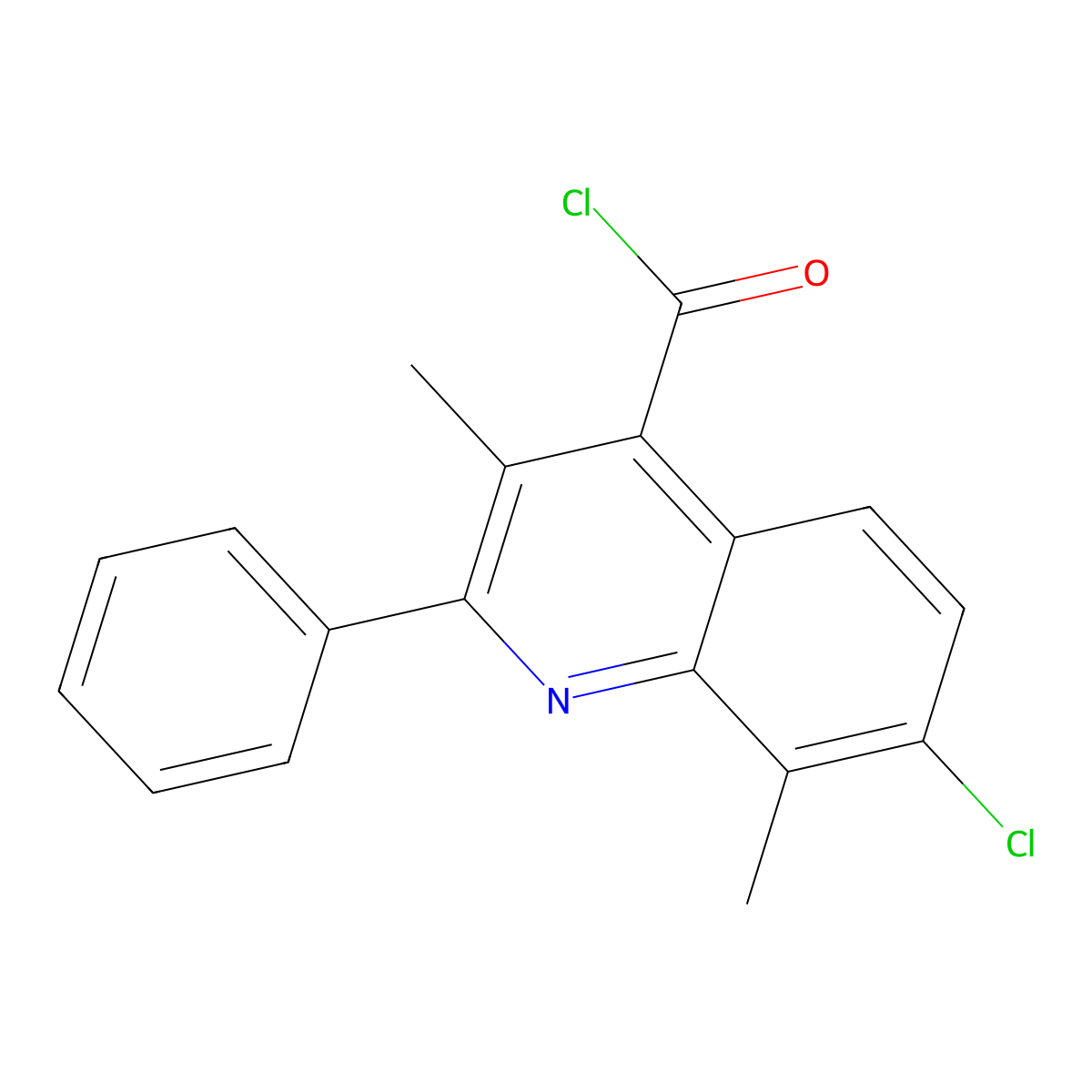 7-Chloro-3,8-dimethyl-2-phenylquinoline-4-carbonyl chloride molecular structure, CAS 1160256-98-3