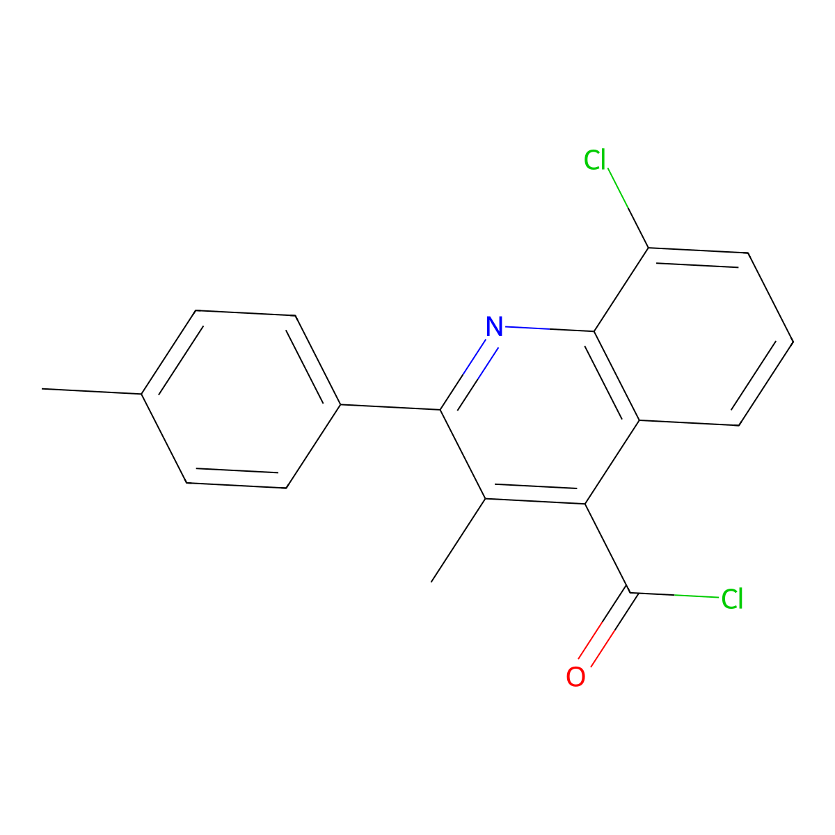 8-Chloro-3-methyl-2-(4-methylphenyl)quinoline-4-carbonyl chloride molecular structure, CAS 1160257-00-0