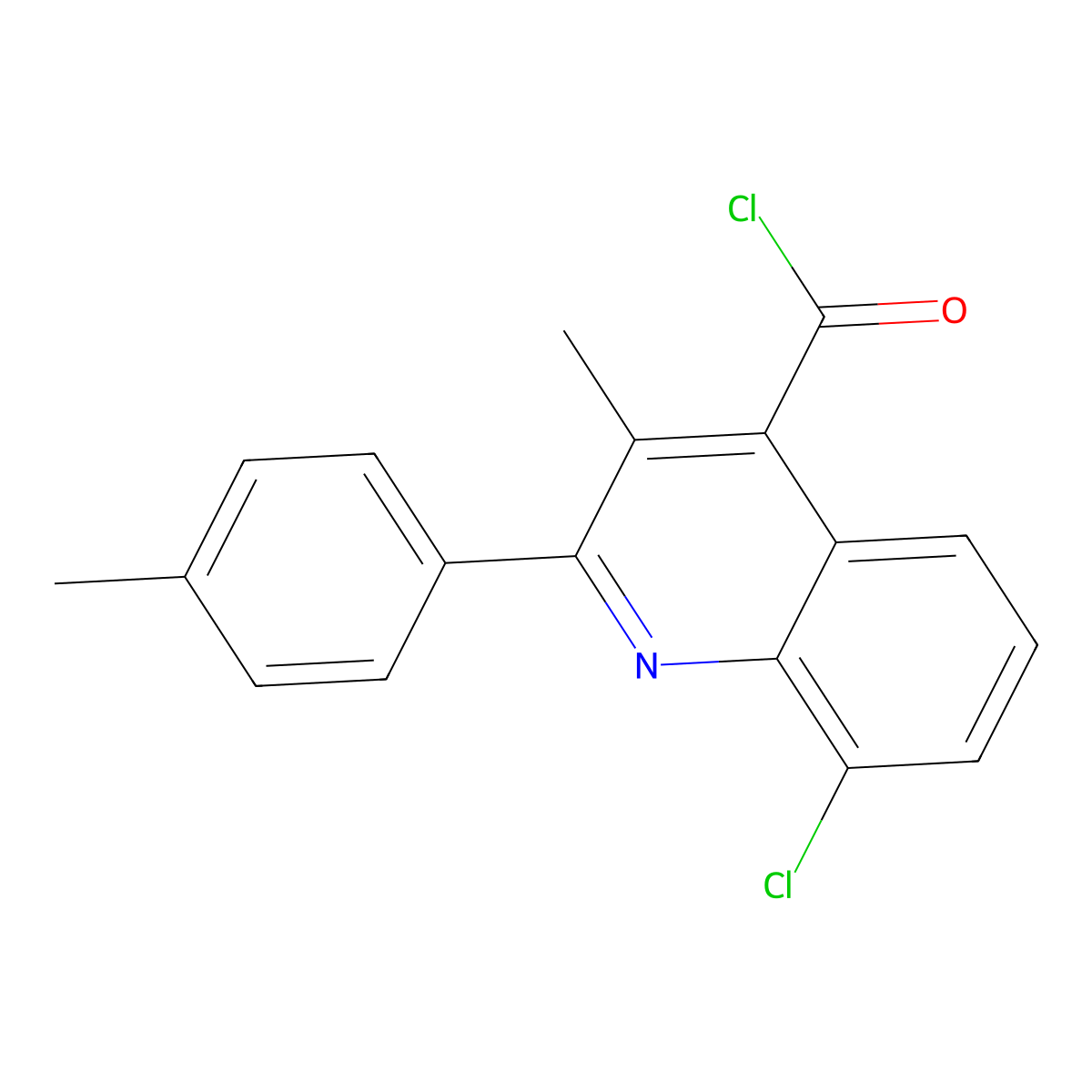 8-Chloro-3-methyl-2-(4-methylphenyl)quinoline-4-carbonyl chloride molecular structure, CAS 1160257-00-0