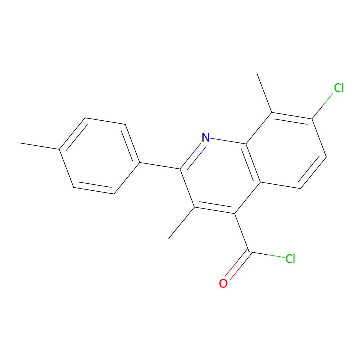 7-Chloro-3,8-dimethyl-2-(4-methylphenyl)quinoline-4-carbonyl chloride molecular structure, CAS 1160257-02-2