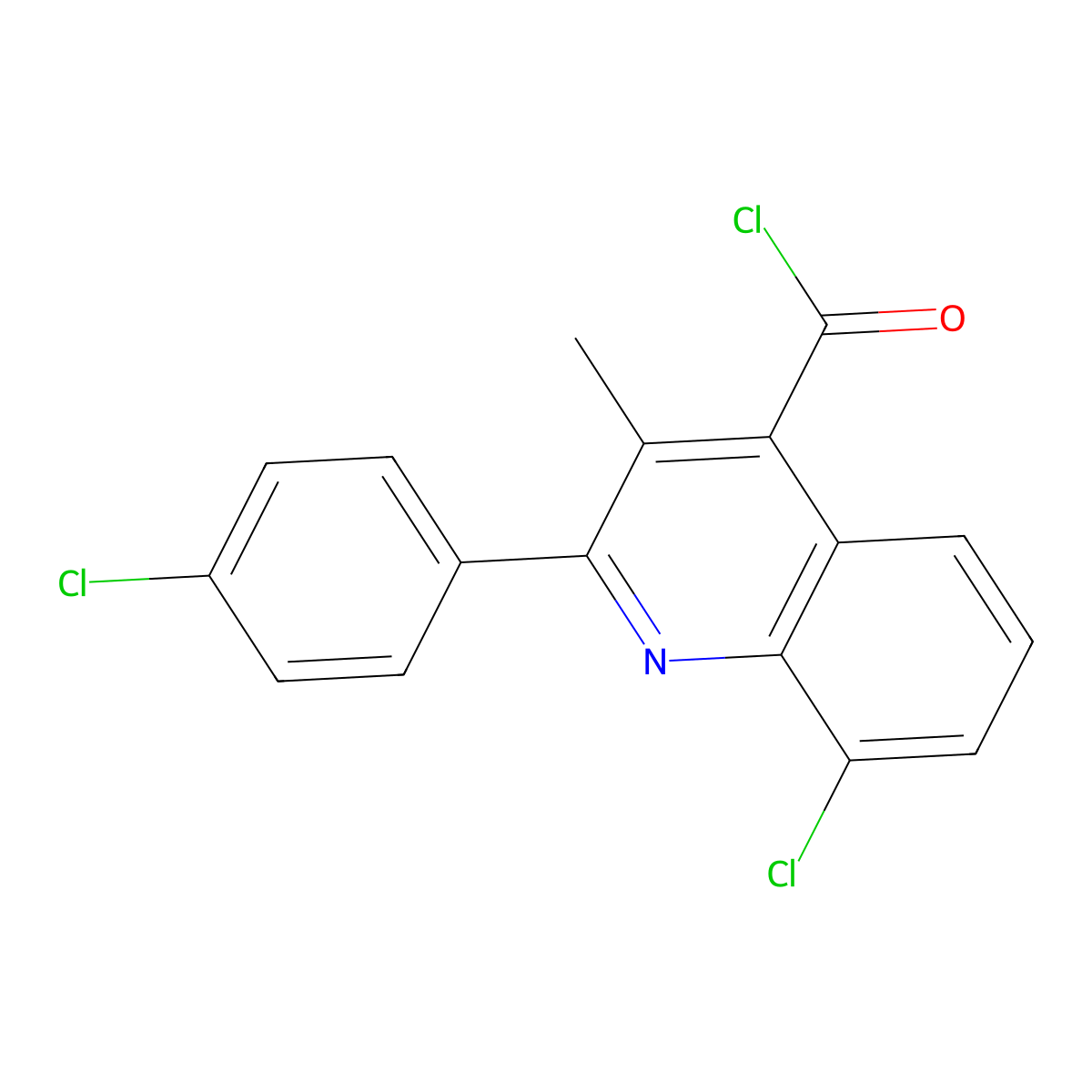 8-Chloro-2-(4-chlorophenyl)-3-methylquinoline-4-carbonyl chloride molecular structure, CAS 1160257-04-4
