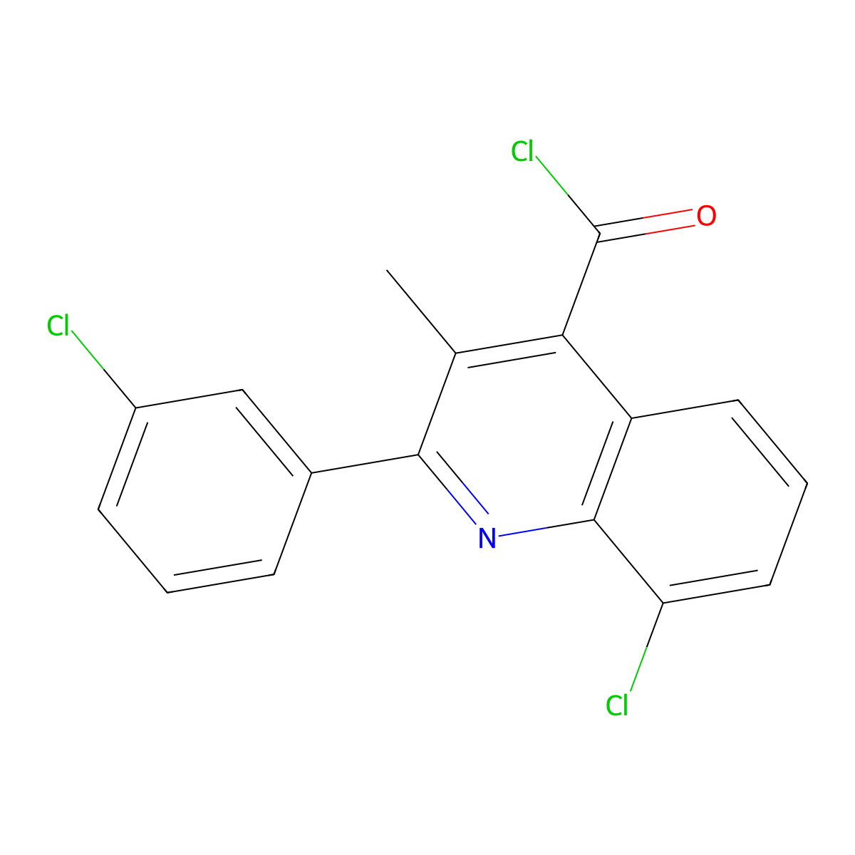 8-Chloro-2-(3-chlorophenyl)-3-methylquinoline-4-carbonyl chloride molecular structure, CAS 1160257-08-8