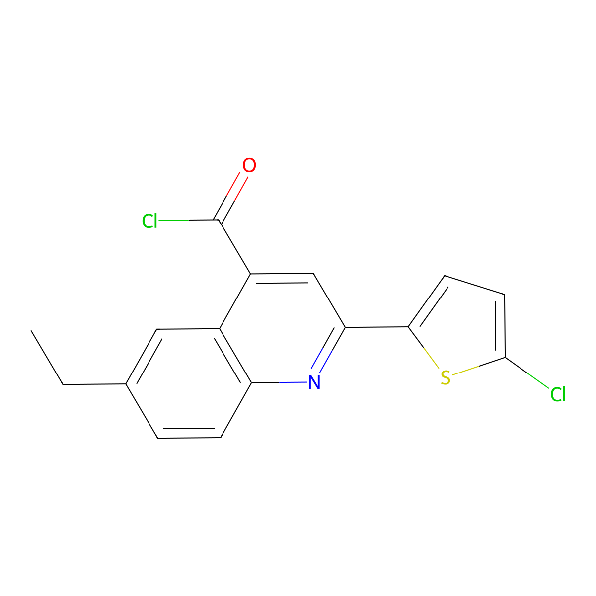 2-(5-Chloro-2-thienyl)-6-ethylquinoline-4-carbonyl chloride molecular structure, CAS 1160257-20-4