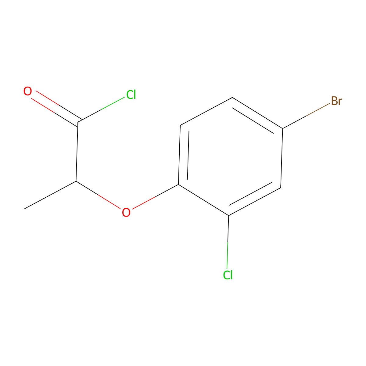 2-(4-Bromo-2-chlorophenoxy)propanoyl chloride molecular structure, CAS 1160257-26-0