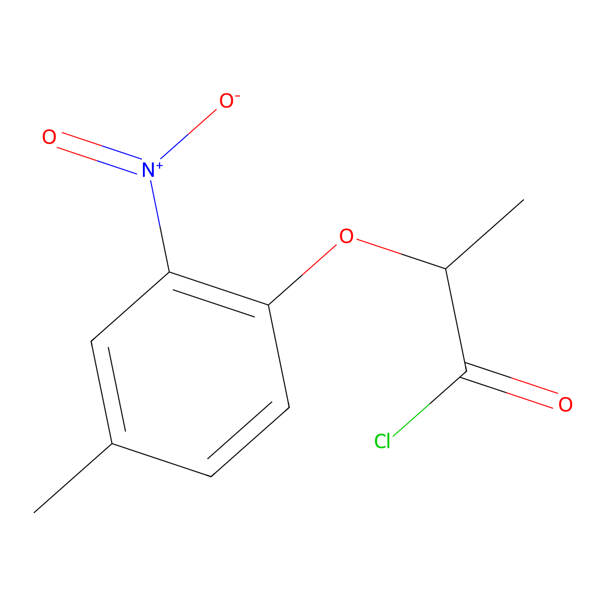 2-(4-Methyl-2-nitrophenoxy)propanoyl chloride molecular structure, CAS 1160257-28-2