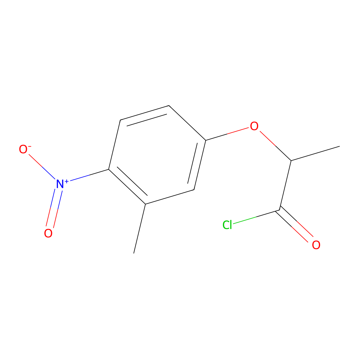 2-(3-Methyl-4-nitrophenoxy)propanoyl chloride molecular structure, CAS 1160257-30-6