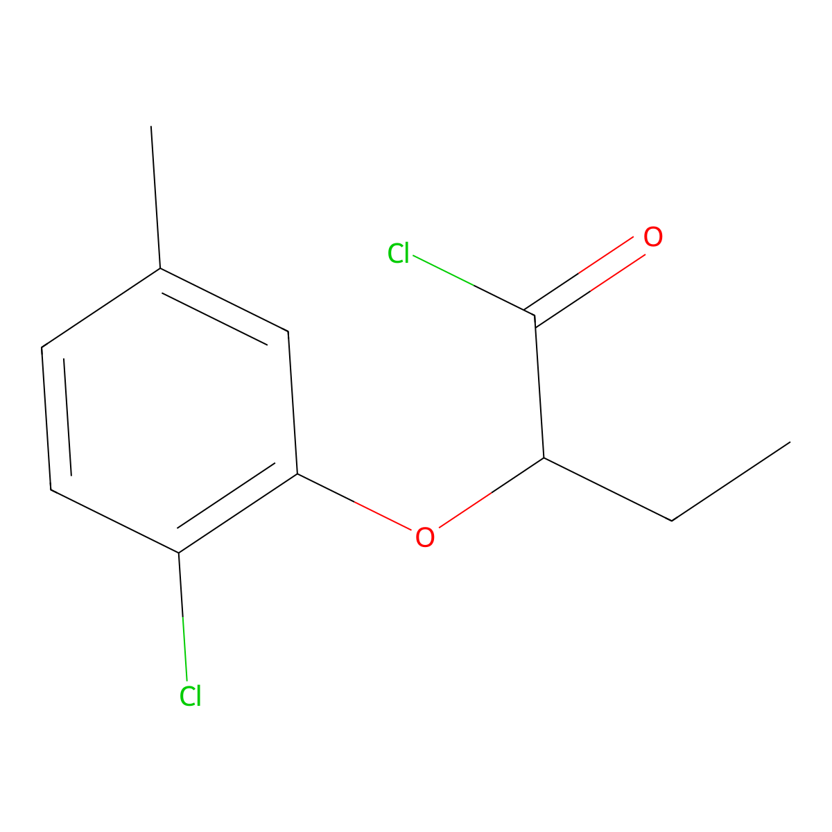 2-(2-Chloro-5-methylphenoxy)butanoyl chloride molecular structure, CAS 1160257-40-8