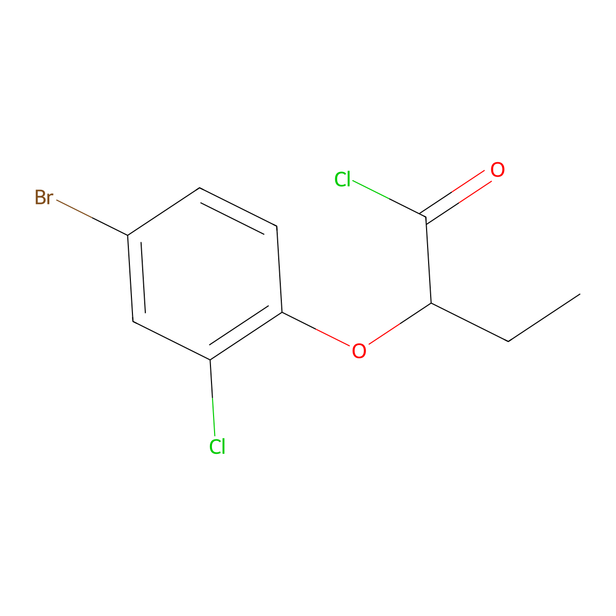 2-(4-Bromo-2-chlorophenoxy)butanoyl chloride molecular structure, CAS 1160257-42-0