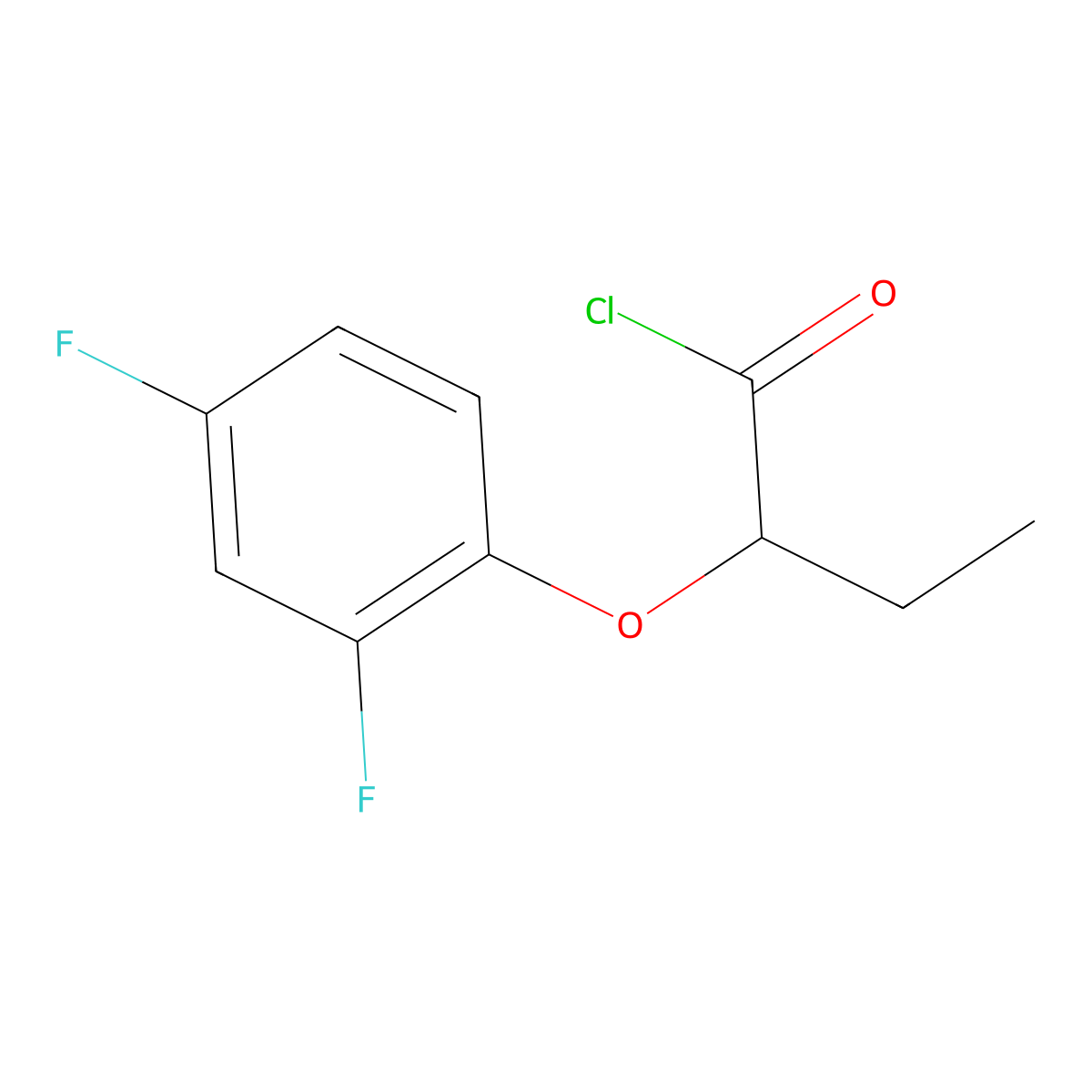 2-(2,4-Difluorophenoxy)butanoyl chloride molecular structure, CAS 1160257-44-2