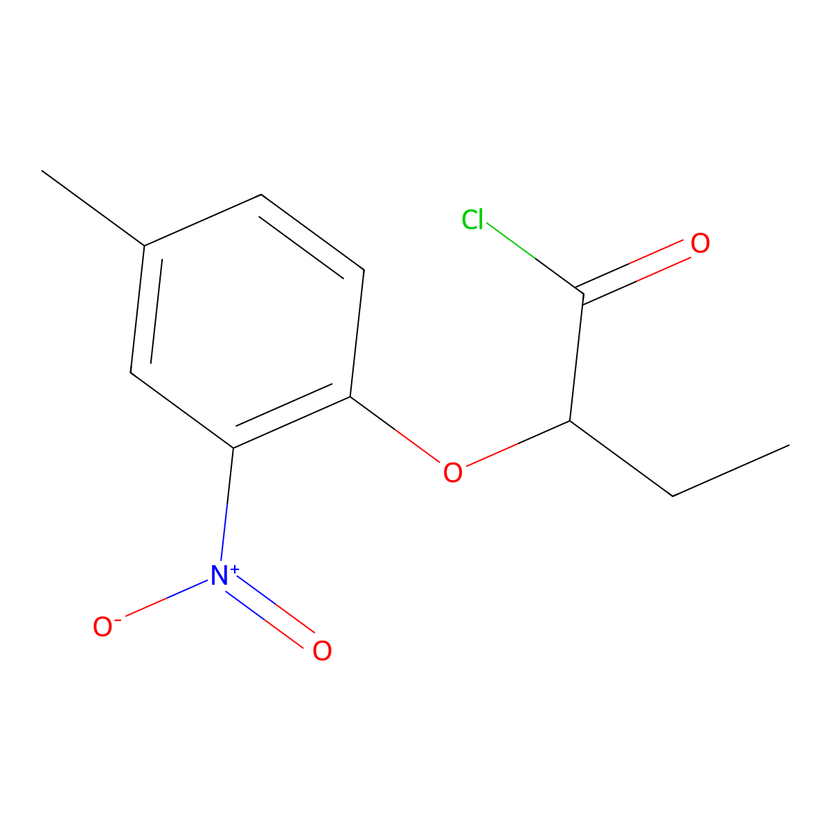 2-(4-Methyl-2-nitrophenoxy)butanoyl chloride molecular structure, CAS 1160257-46-4