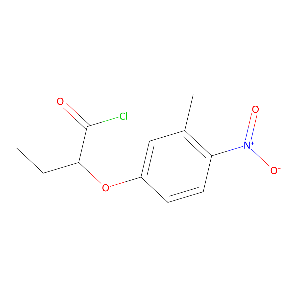 2-(3-Methyl-4-nitrophenoxy)butanoyl chloride molecular structure, CAS 1160257-48-6