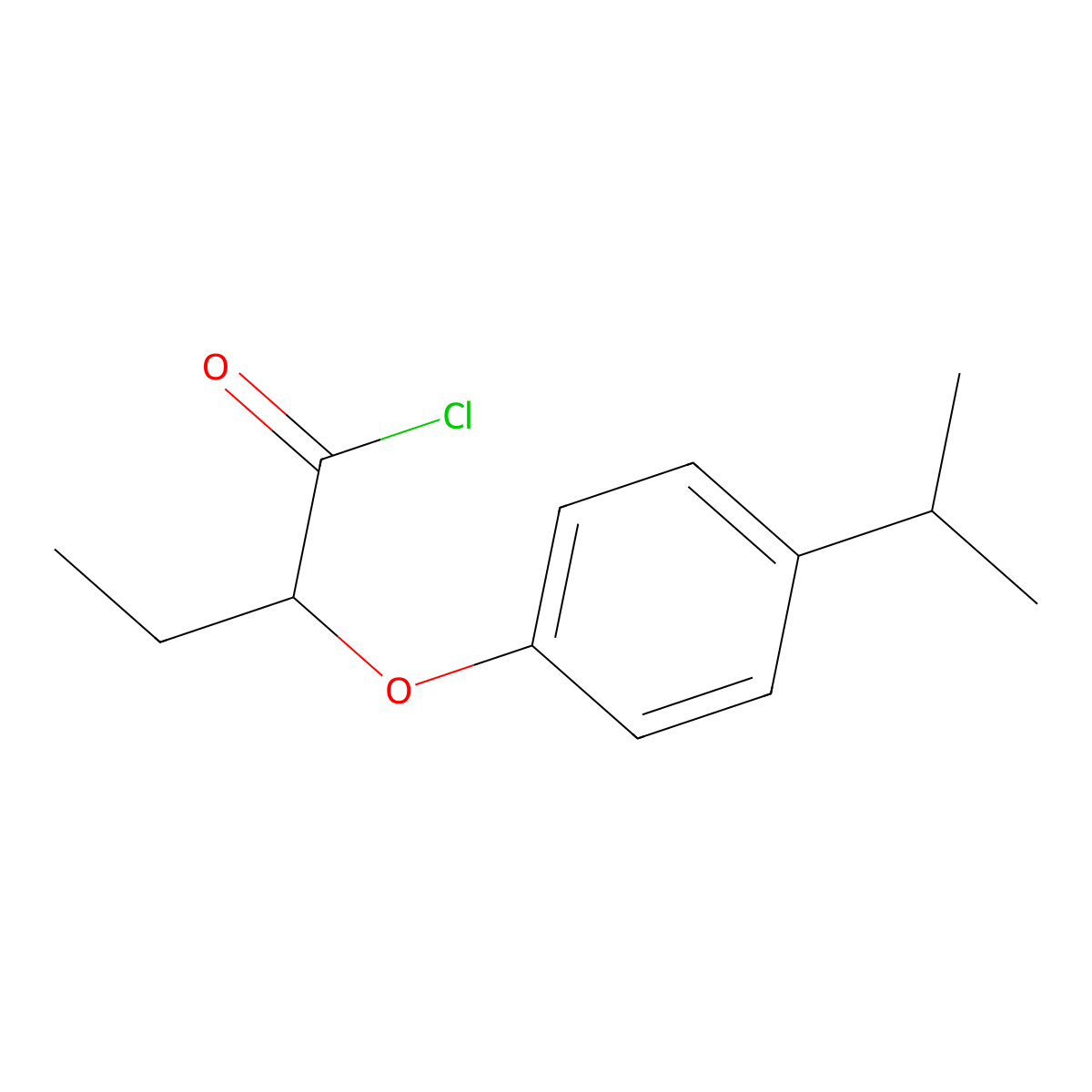 2-(4-Isopropylphenoxy)butanoyl chloride molecular structure, CAS 1160257-58-8