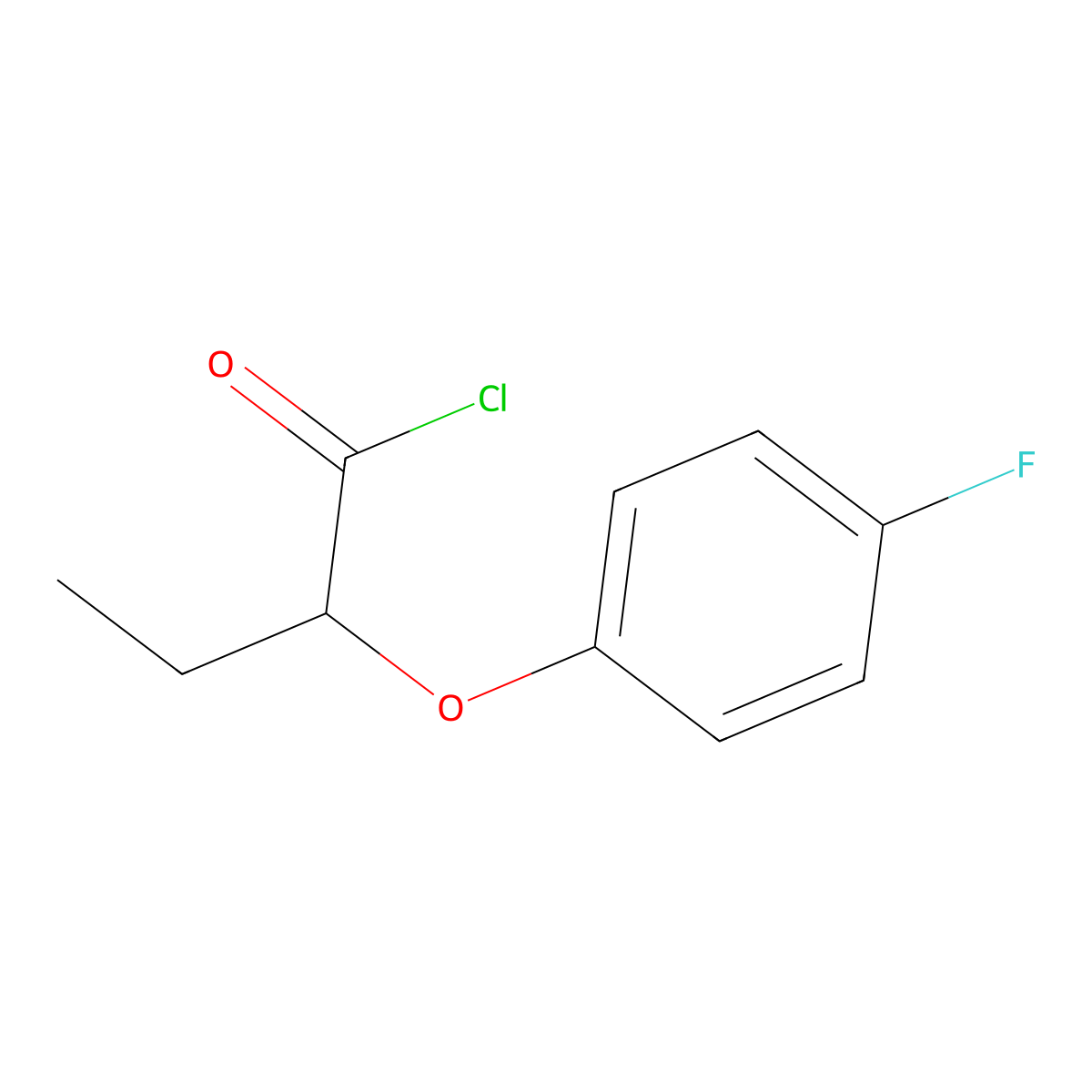2-(4-Fluorophenoxy)butanoyl chloride molecular structure, CAS 1160257-66-8