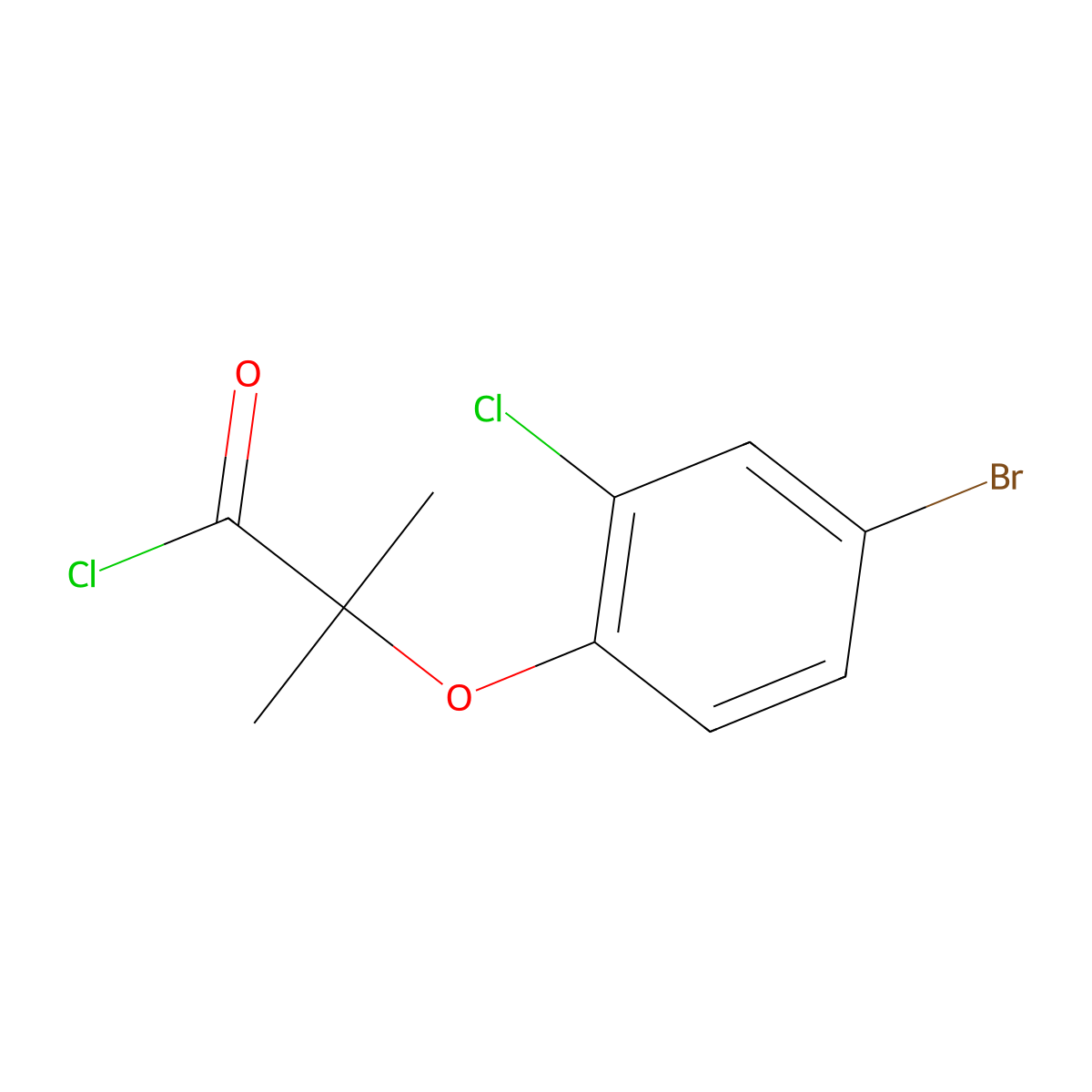 2-(4-Bromo-2-chlorophenoxy)-2-methylpropanoyl chloride molecular structure, CAS 1160257-74-8