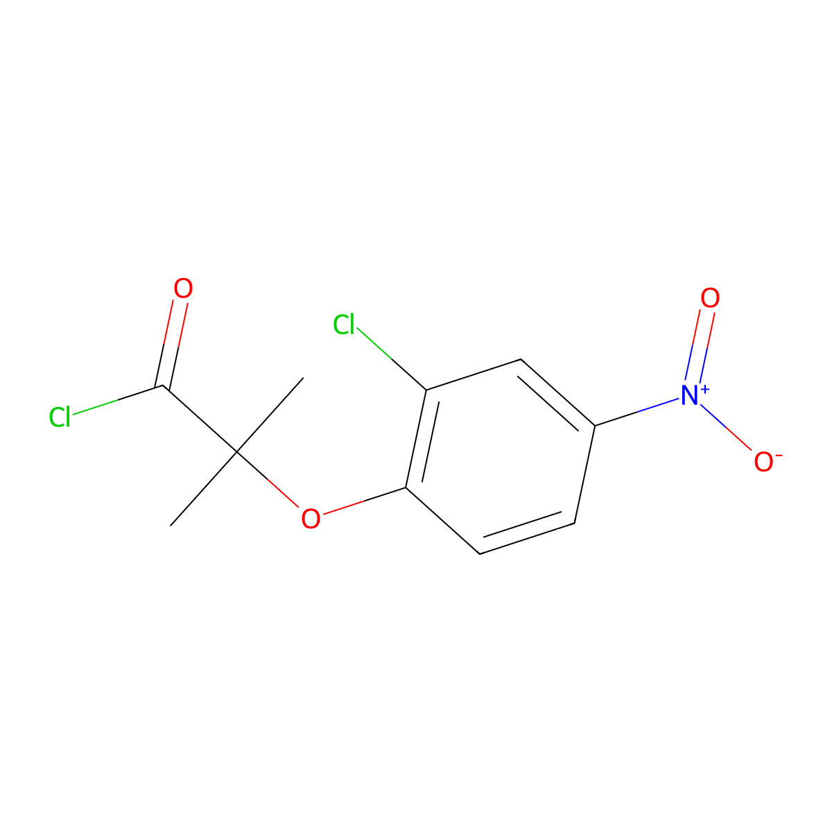 2-(2-Chloro-4-nitrophenoxy)-2-methylpropanoyl chloride molecular structure, CAS 1160257-78-2