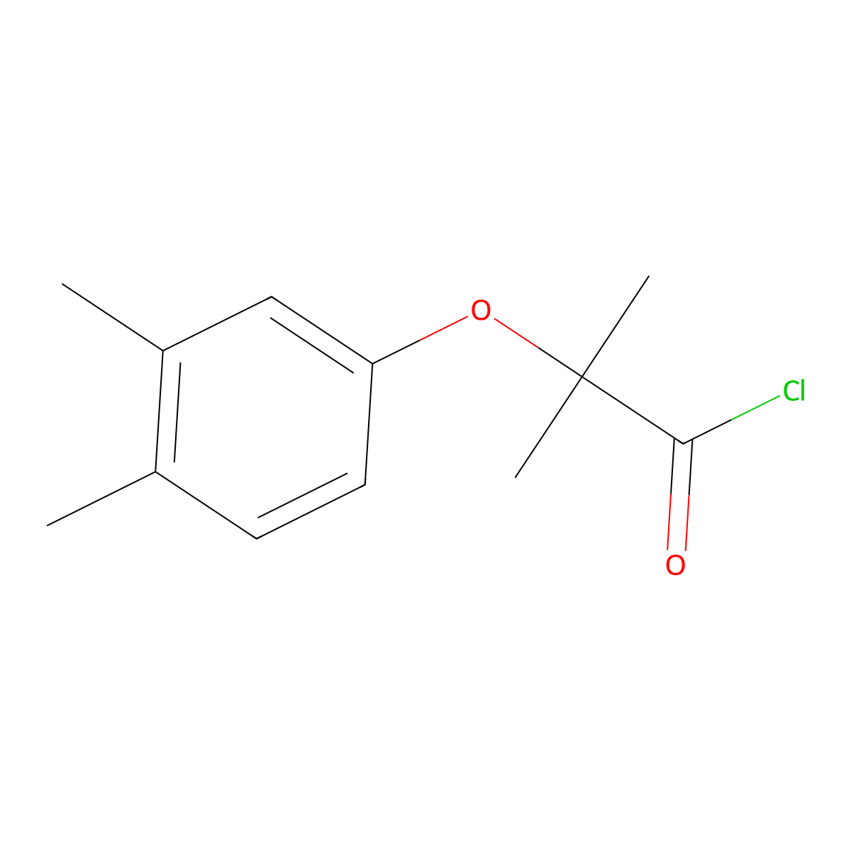2-(3,4-Dimethylphenoxy)-2-methylpropanoyl chloride molecular structure, CAS 1160257-80-6