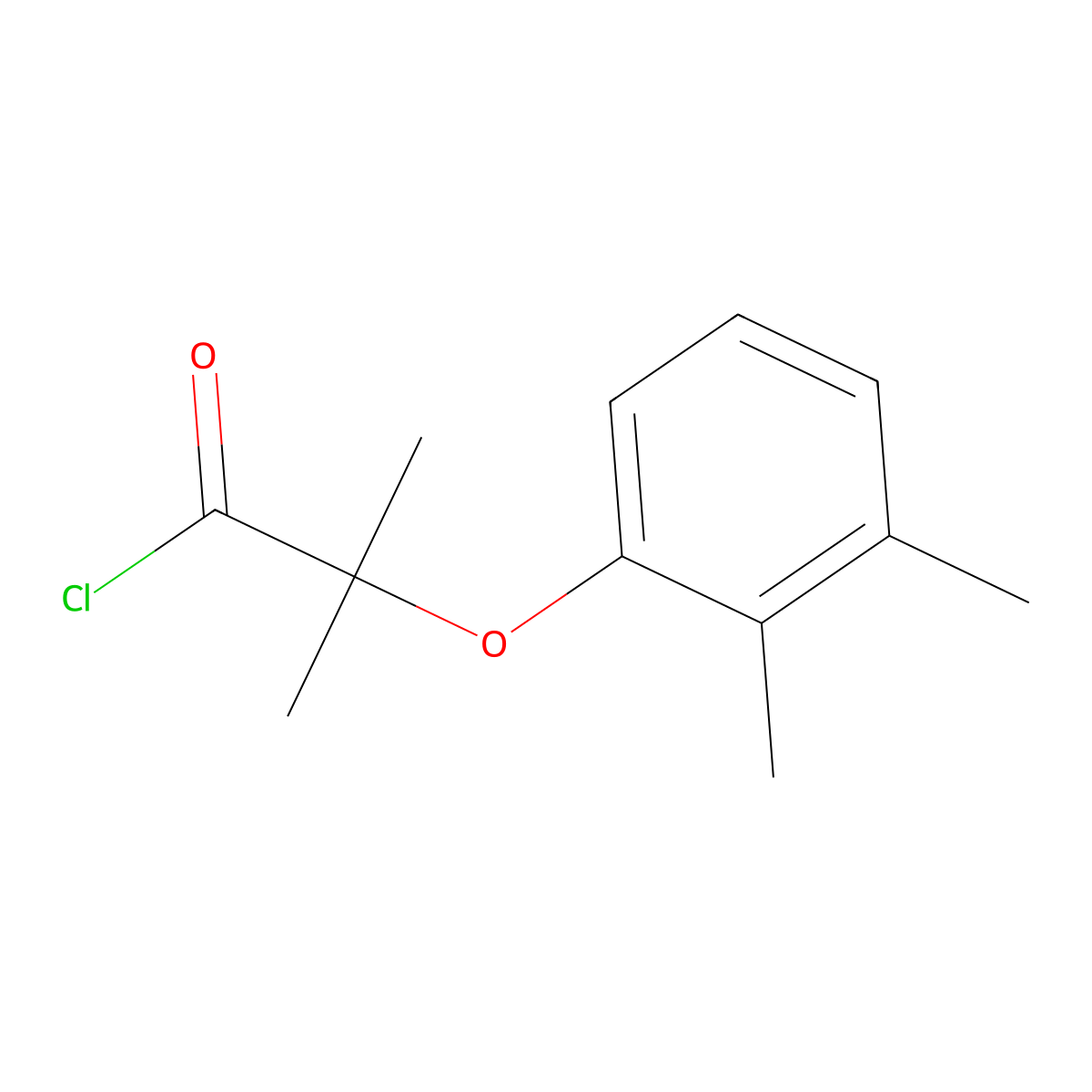 2-(2,3-Dimethylphenoxy)-2-methylpropanoyl chloride molecular structure, CAS 1160257-82-8