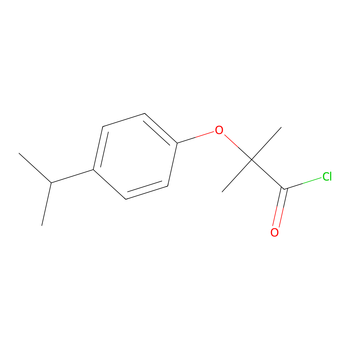 2-(4-Isopropylphenoxy)-2-methylpropanoyl chloride molecular structure, CAS 1160257-86-2