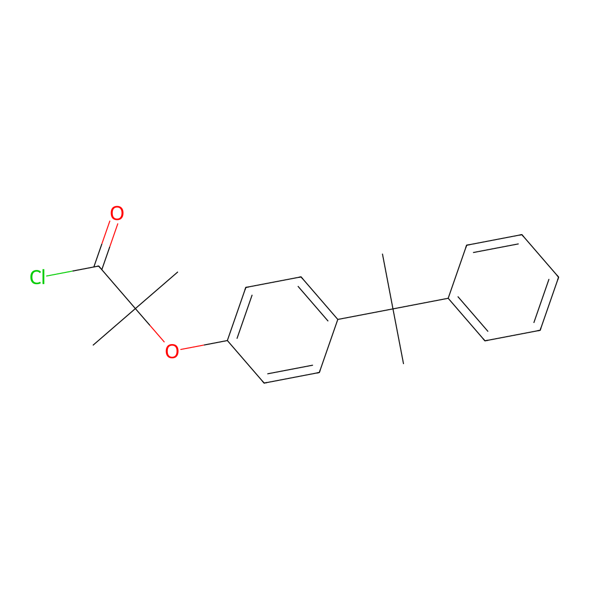 2-Methyl-2-[4-(1-methyl-1-phenylethyl)phenoxy]propanoyl chloride molecular structure, CAS 1160257-90-8