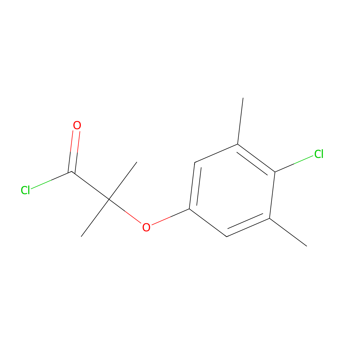 2-(4-Chloro-3,5-dimethylphenoxy)-2-methylpropanoyl chloride molecular structure, CAS 1160257-94-2