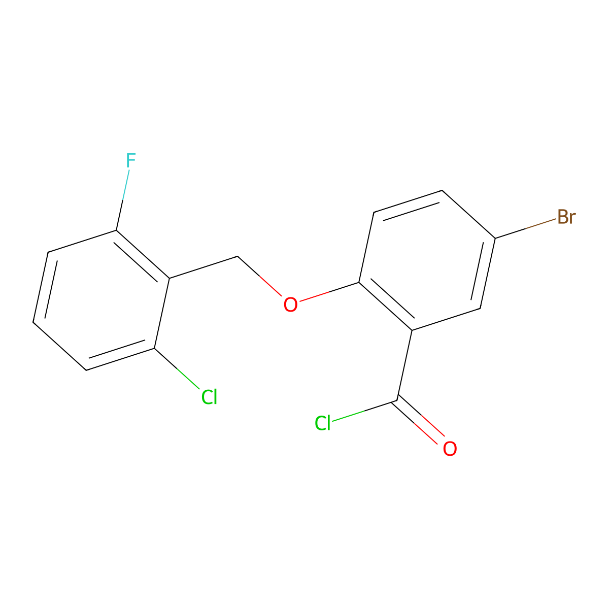5-Bromo-2-[(2-chloro-6-fluorobenzyl)oxy]benzoyl chloride molecular structure, CAS 1160259-89-1