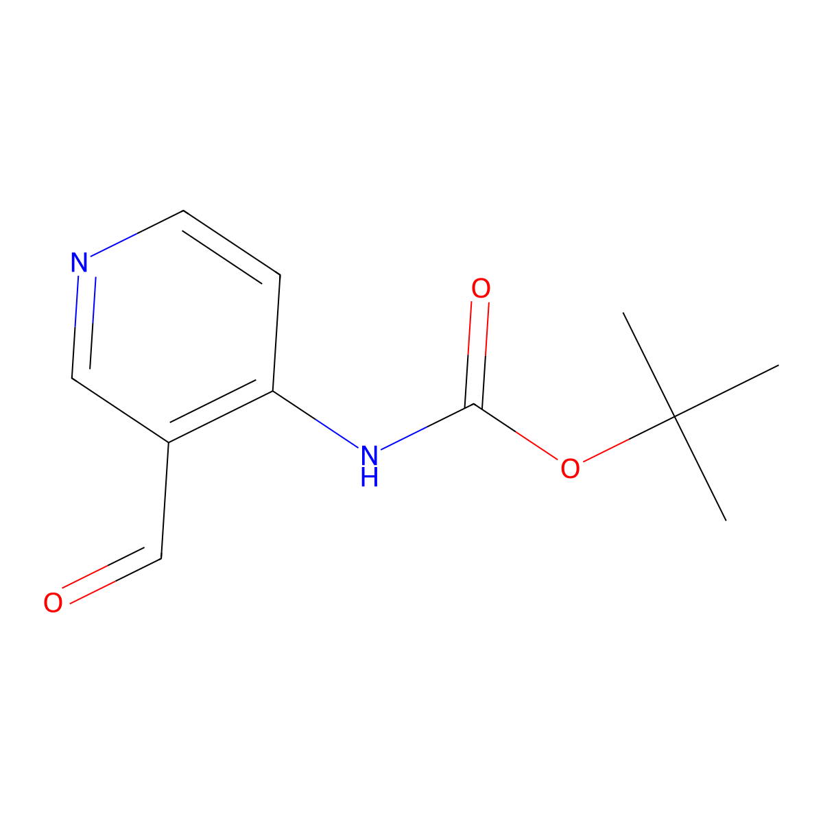 tert-Butyl (3-formylpyridin-4-yl)carbamate molecular structure, CAS 116026-93-8