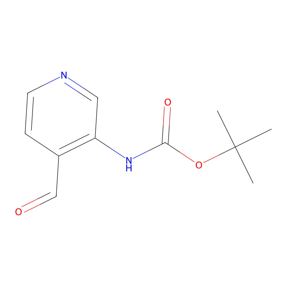 Tert-butyl 4-formylpyridin-3-ylcarbamate molecular structure, CAS 116026-95-0