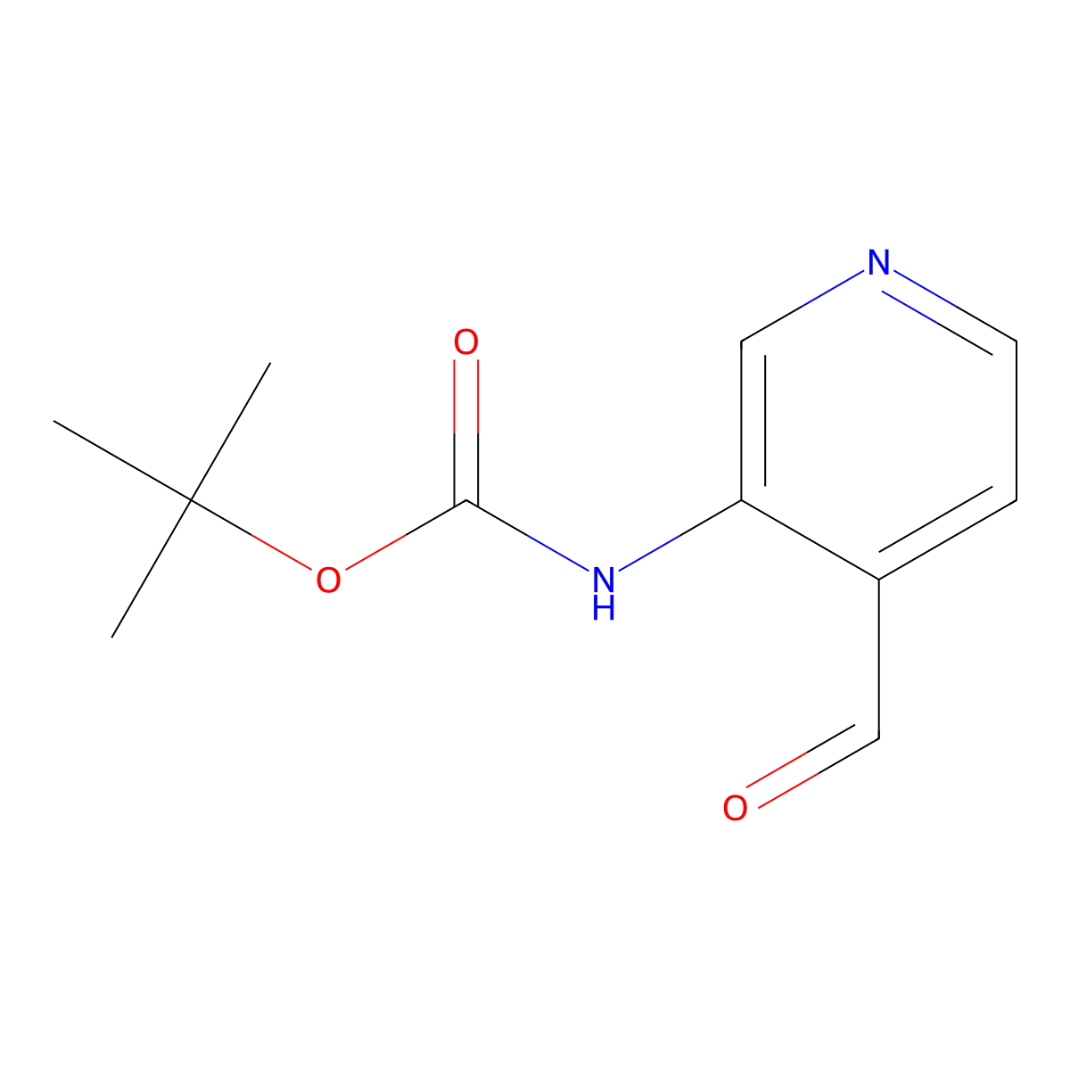 Tert-butyl 4-formylpyridin-3-ylcarbamate molecular structure, CAS 116026-95-0