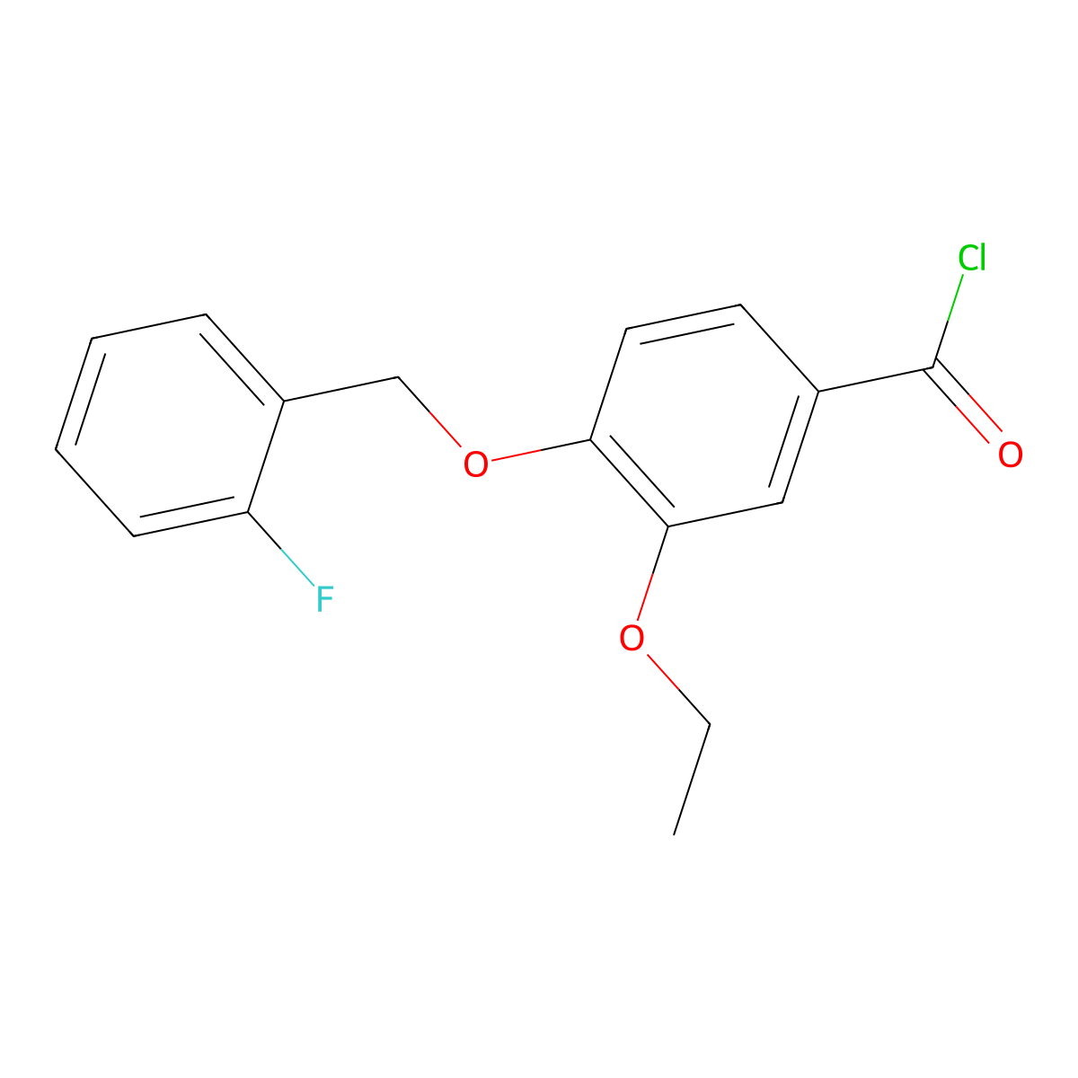 3-Ethoxy-4-[(2-fluorobenzyl)oxy]benzoyl chloride molecular structure, CAS 1160260-00-3