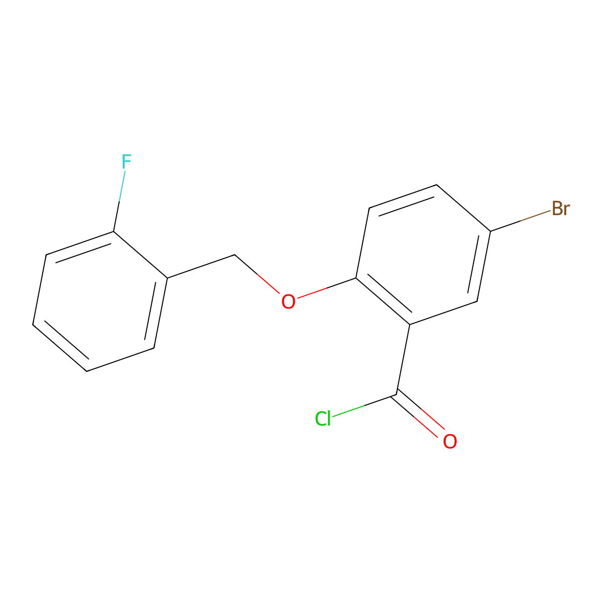 5-Bromo-2-[(2-fluorobenzyl)oxy]benzoyl chloride molecular structure, CAS 1160260-02-5