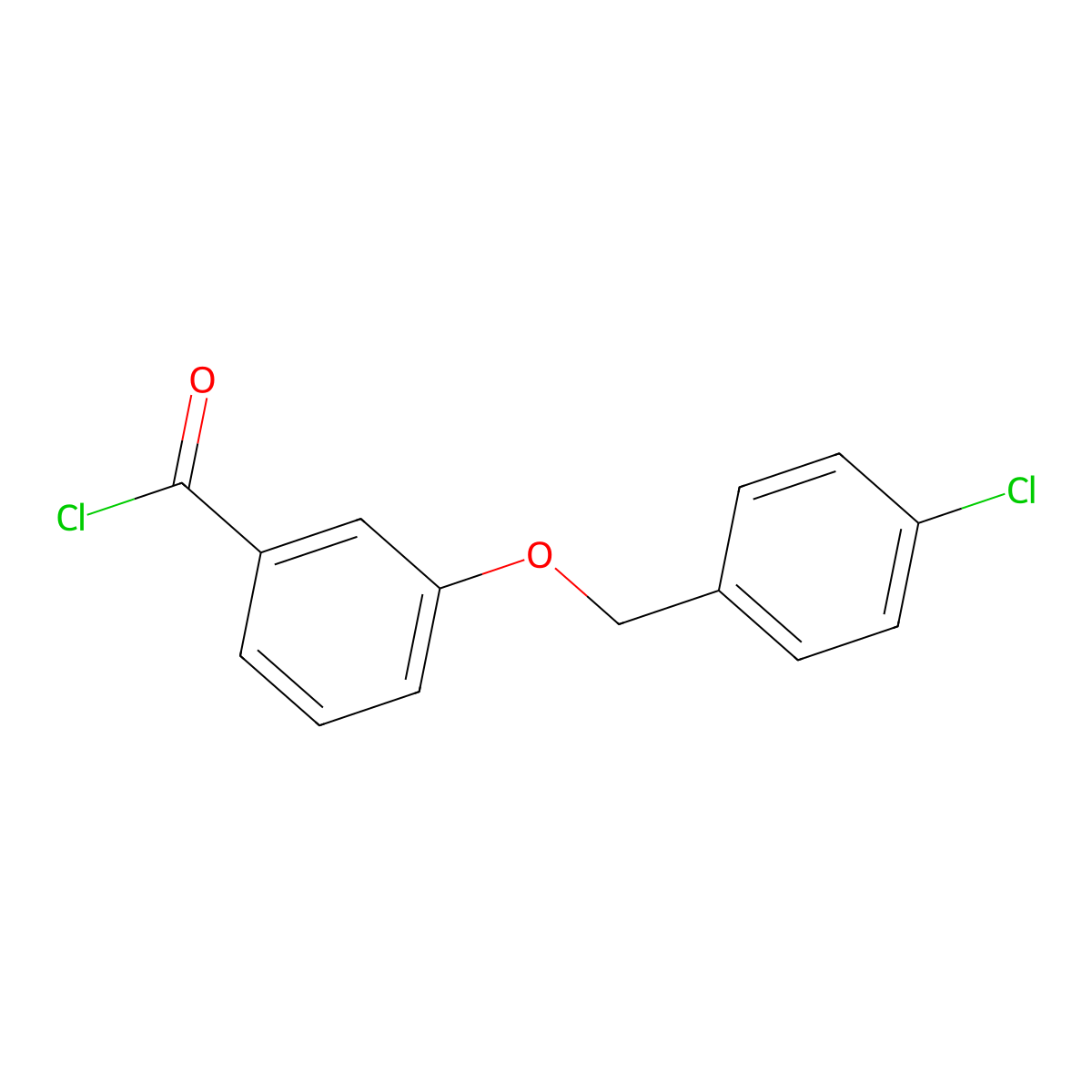 3-[(4-Chlorobenzyl)oxy]benzoyl chloride molecular structure, CAS 1160260-07-0