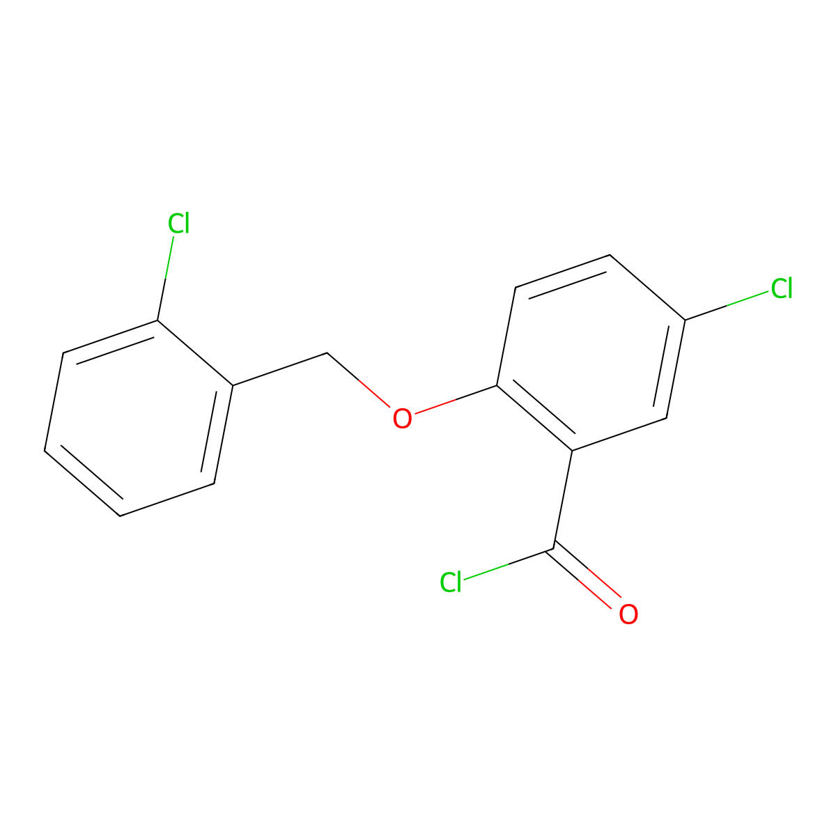 5-Chloro-2-[(2-chlorobenzyl)oxy]benzoyl chloride molecular structure, CAS 1160260-08-1