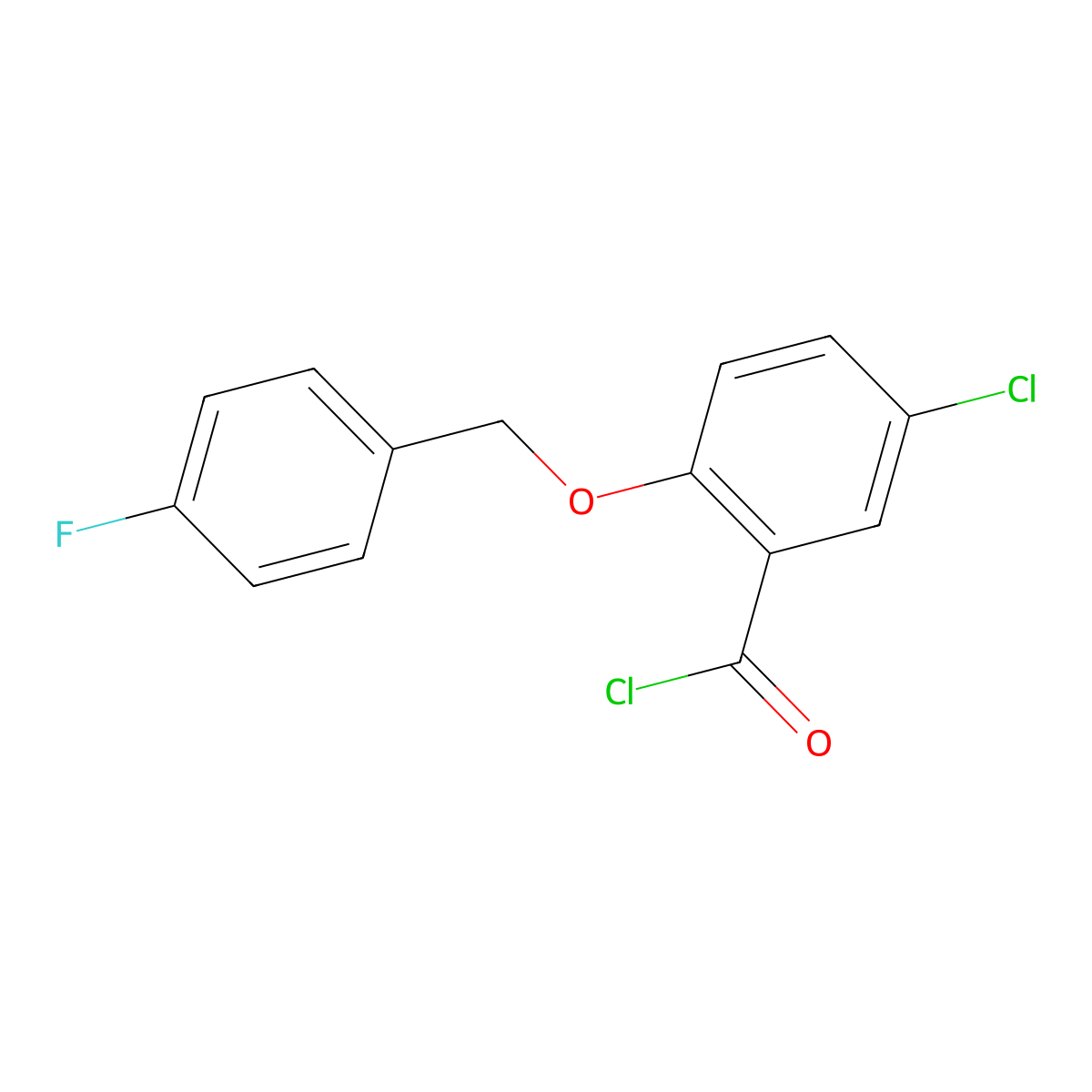 5-Chloro-2-[(4-fluorobenzyl)oxy]benzoyl chloride molecular structure, CAS 1160260-10-5