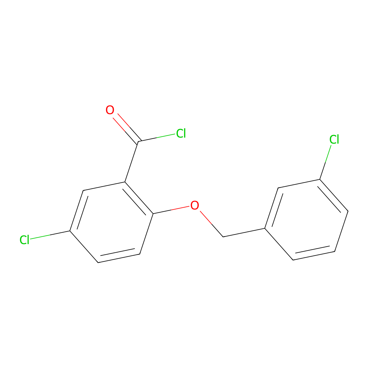 5-Chloro-2-[(3-chlorobenzyl)oxy]benzoyl chloride molecular structure, CAS 1160260-14-9