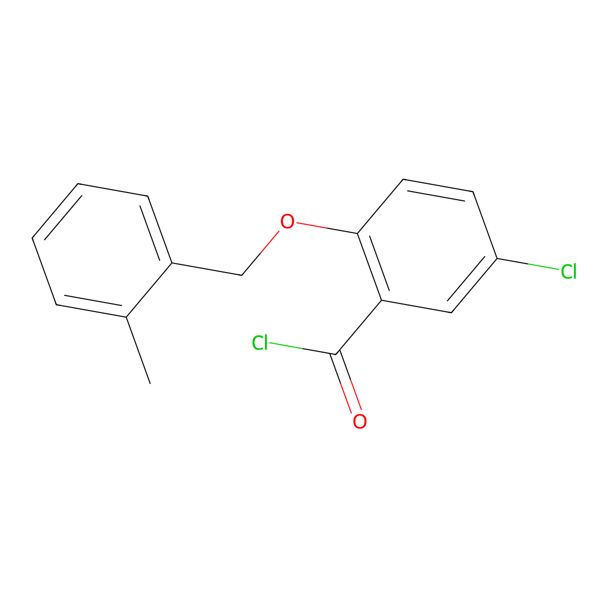 5-Chloro-2-[(2-methylbenzyl)oxy]benzoyl chloride molecular structure, CAS 1160260-16-1