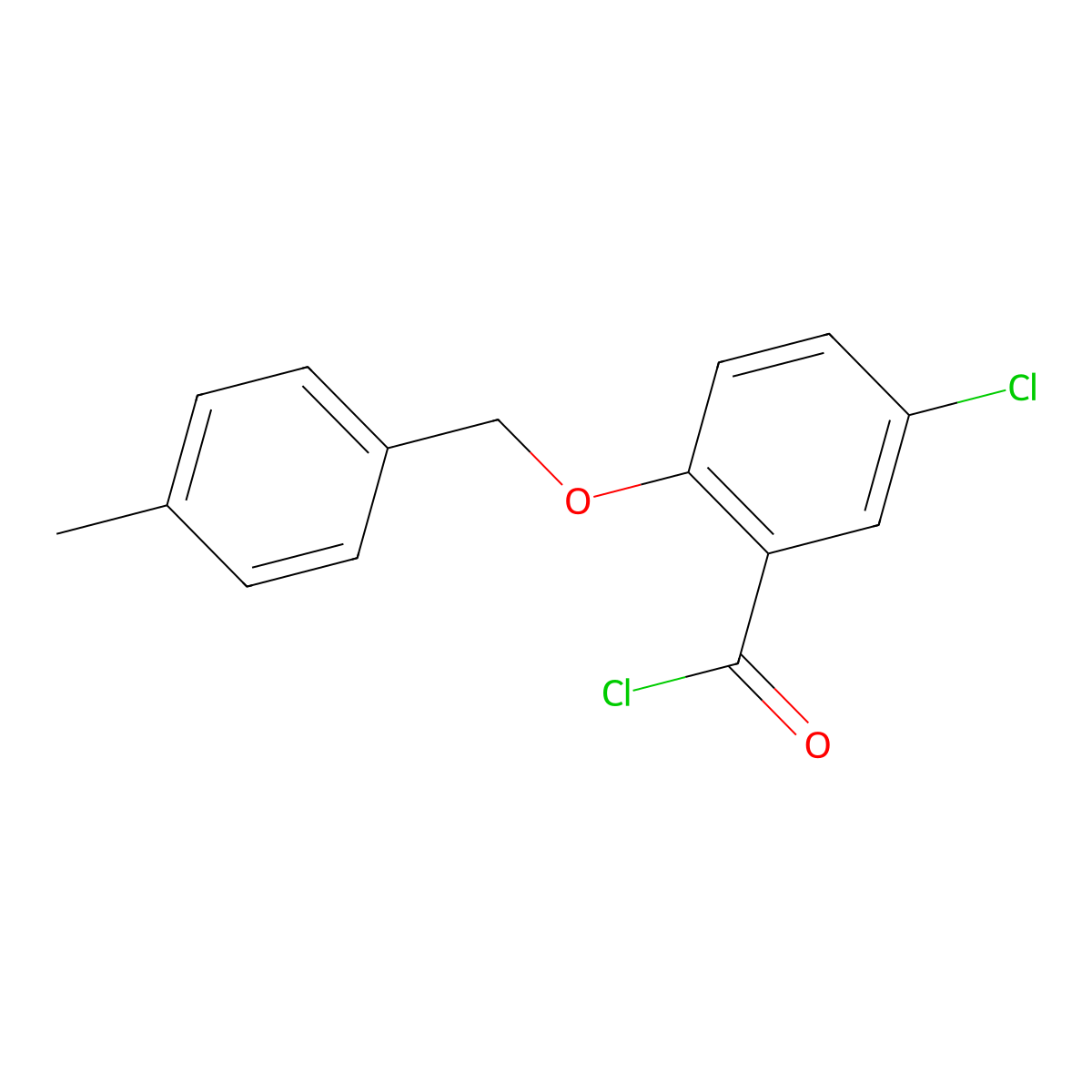 5-Chloro-2-[(4-methylbenzyl)oxy]benzoyl chloride molecular structure, CAS 1160260-18-3