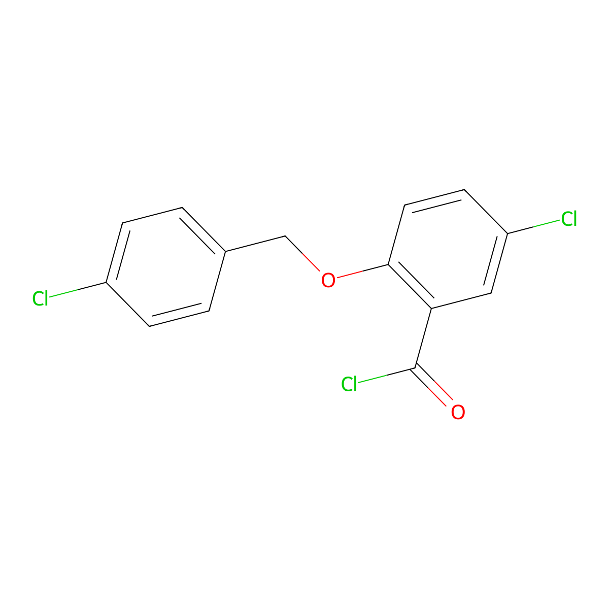 5-Chloro-2-[(4-chlorobenzyl)oxy]benzoyl chloride molecular structure, CAS 1160260-20-7